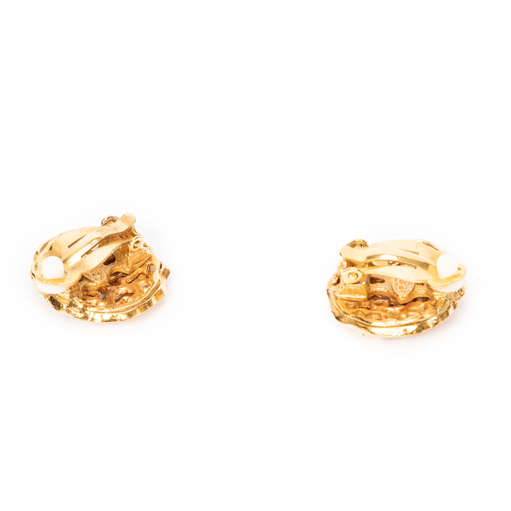 CC Logo Round Clip On Earrings 