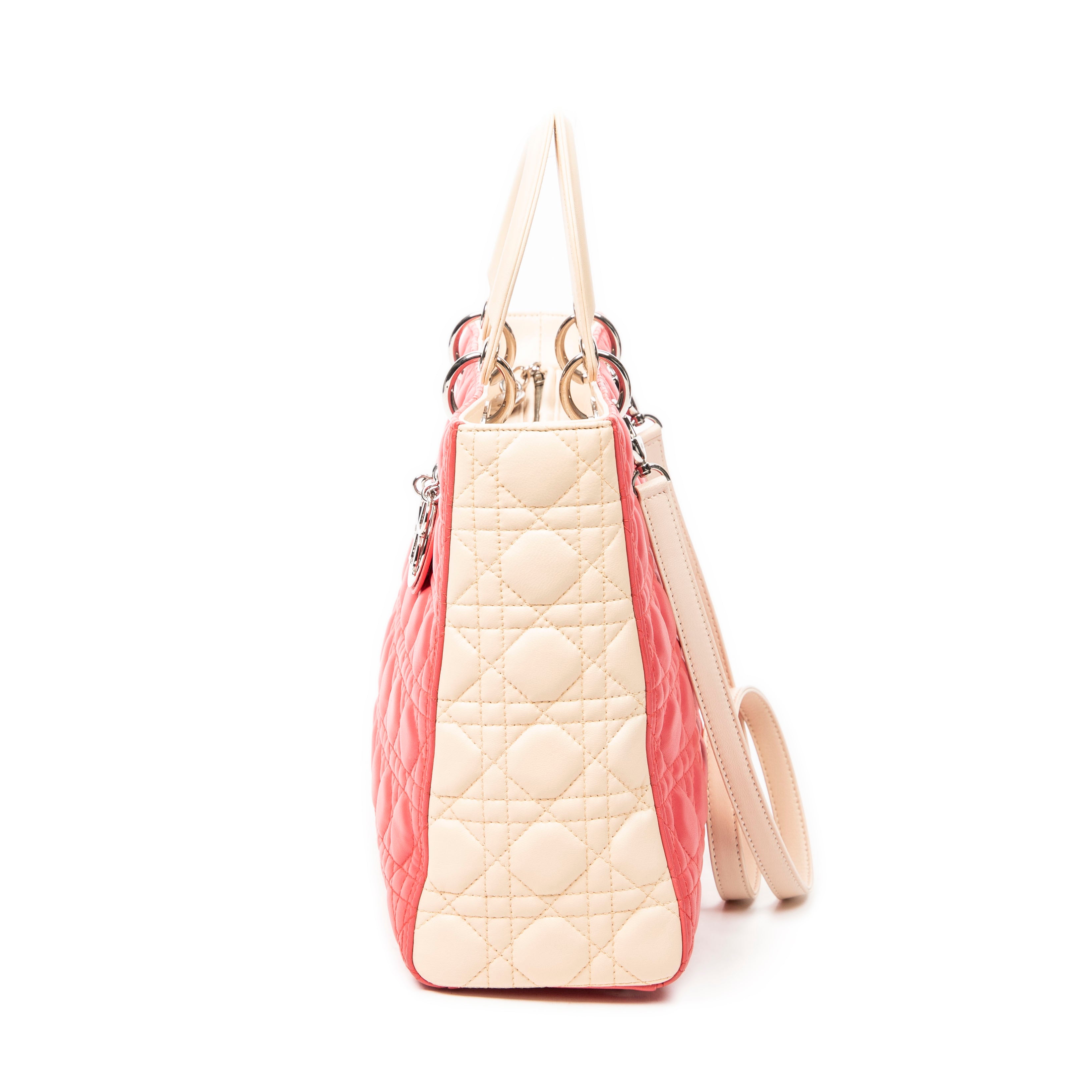 Large Bicolor Lady Dior Zip 