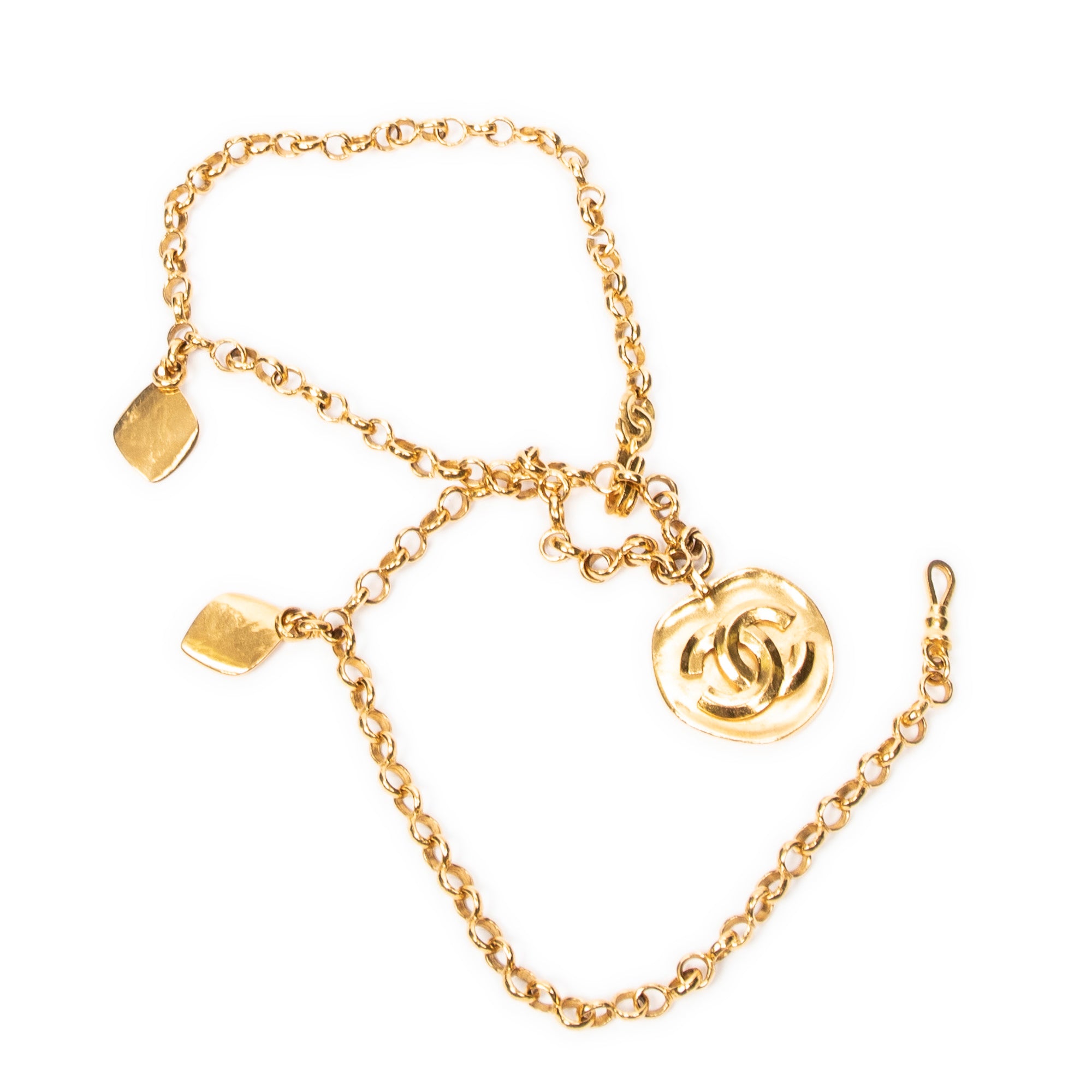 CC Medallion Pendant Chain Necklace 