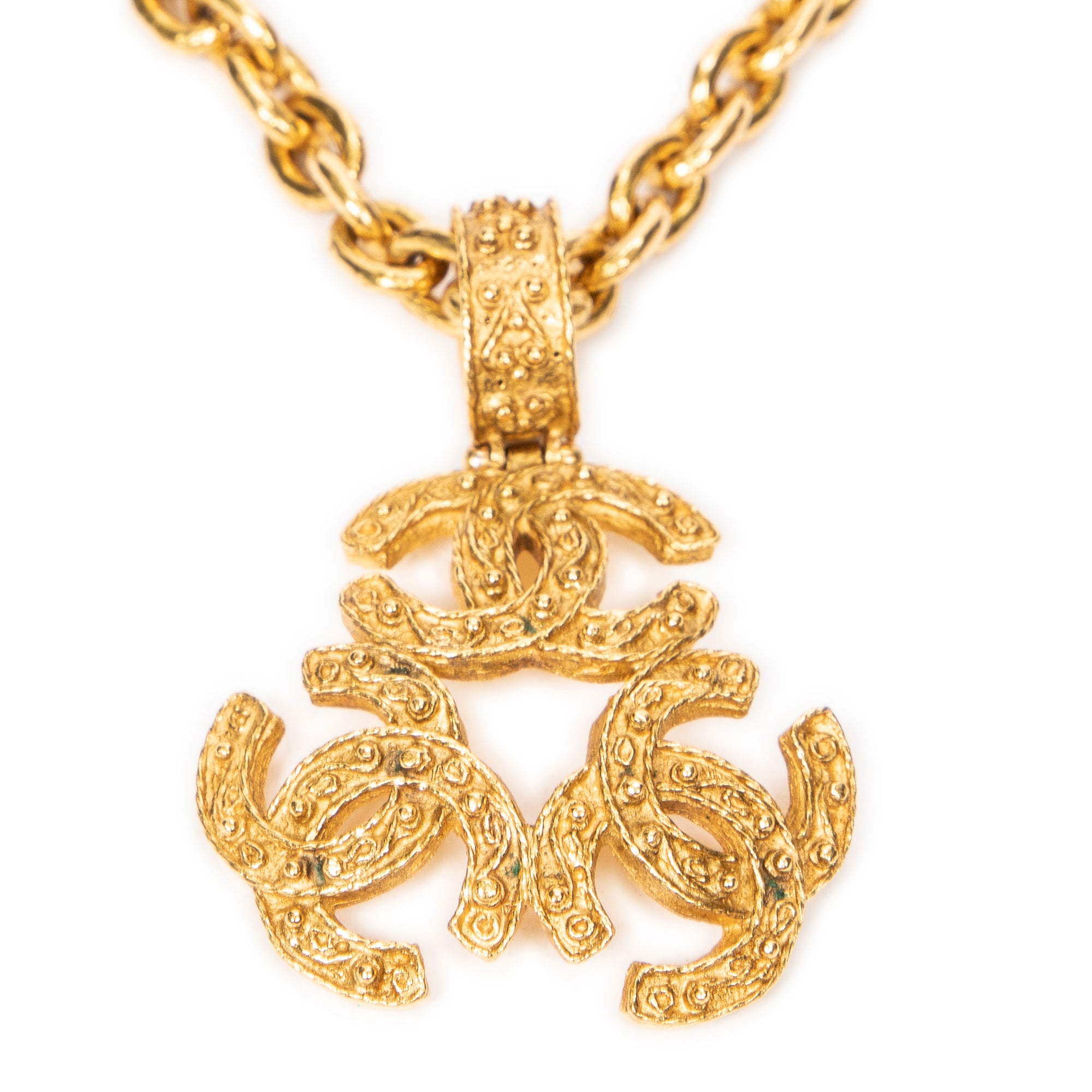 Triple CC Pendant Necklace 