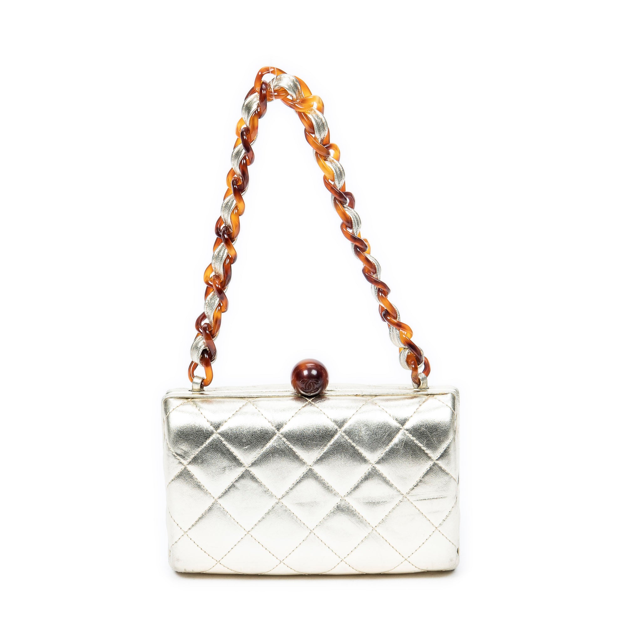 Vintage Mini CC Lucite Chain Clutch 