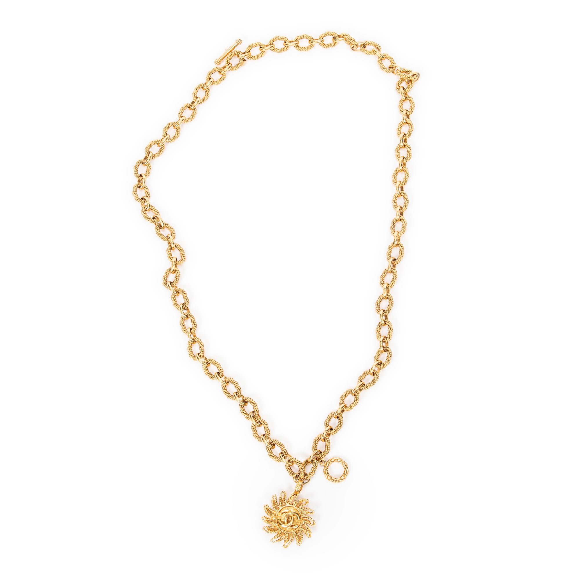 CC Sun Pendant Chain Necklace 