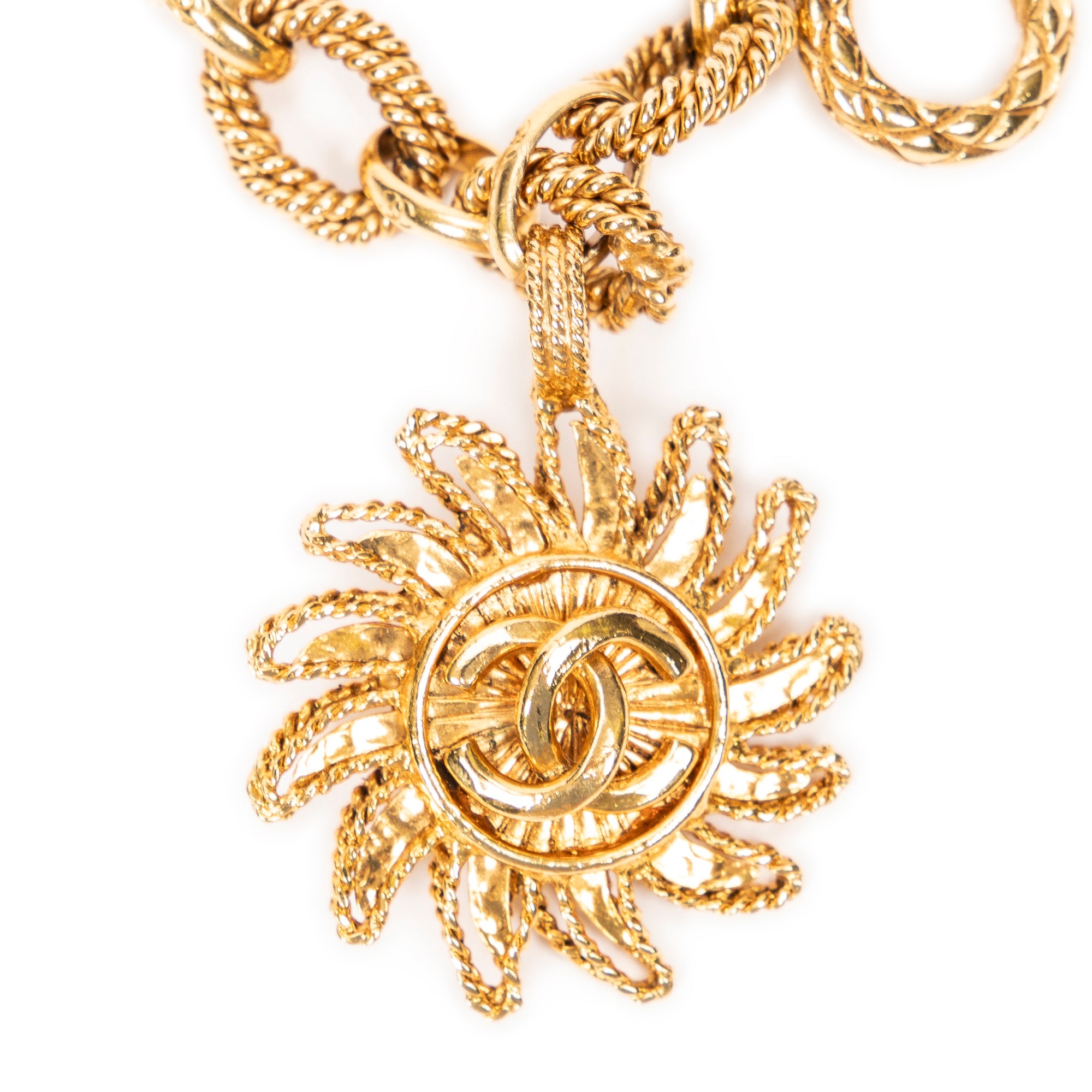 CC Sun Pendant Chain Necklace 