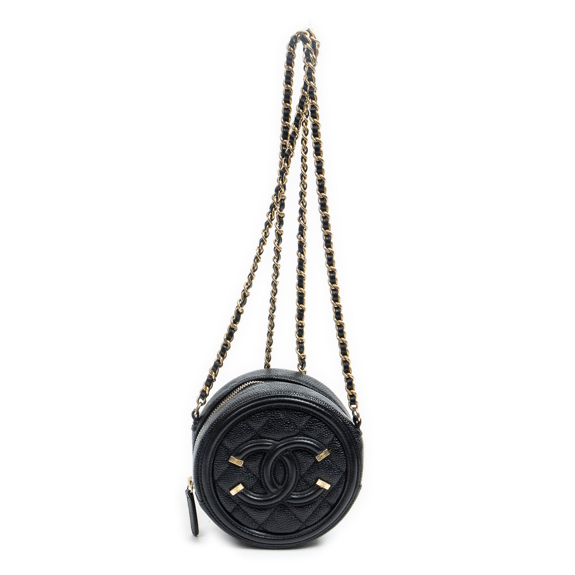 Filigree Round Clutch Chain Crossbody 
