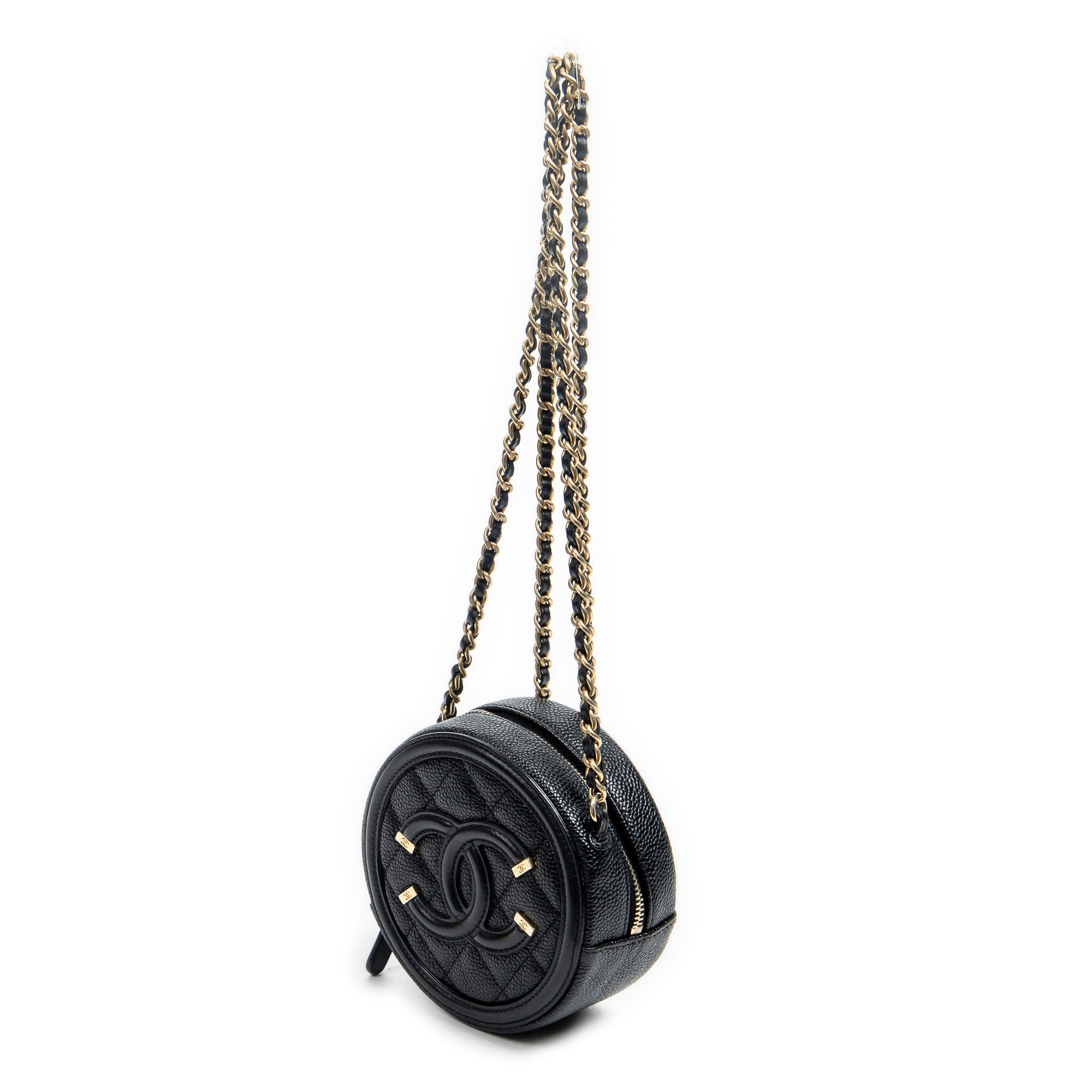 Filigree Round Clutch Chain Crossbody 