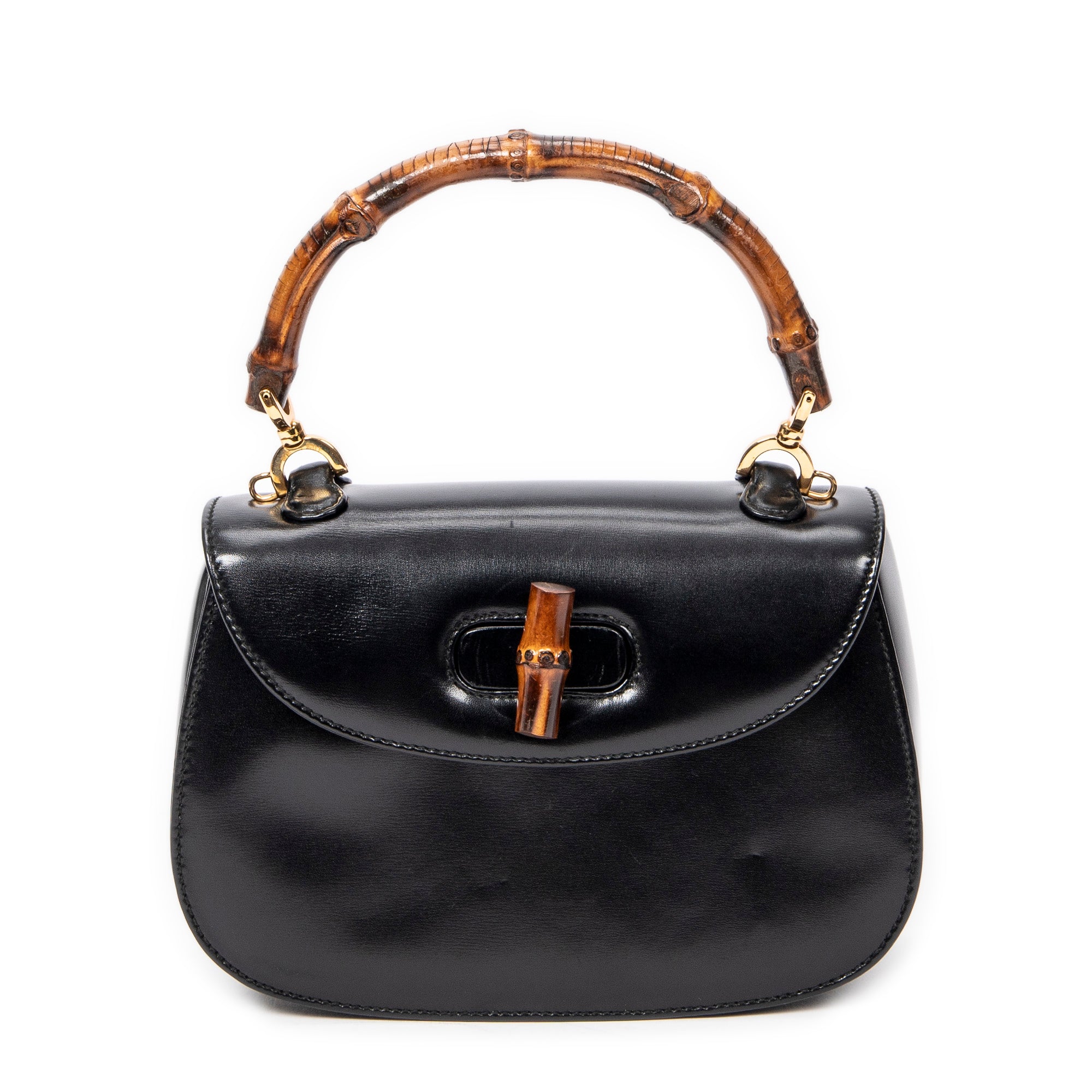 Vintage Small Bamboo Top Handle Flap 