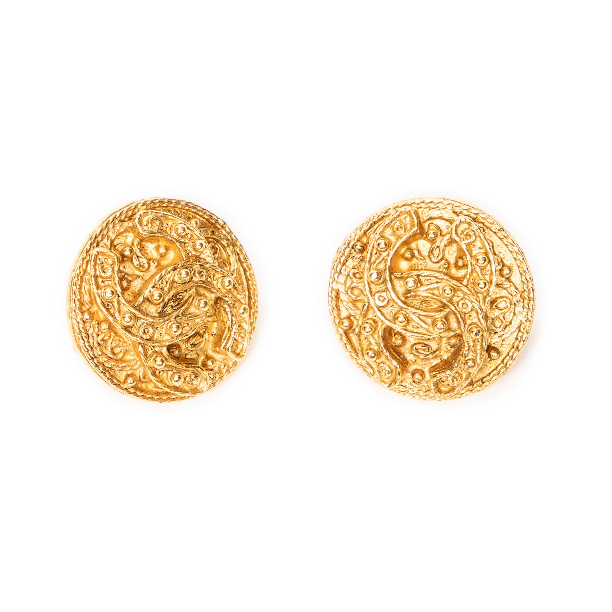 CC Round Clip On Earrings 