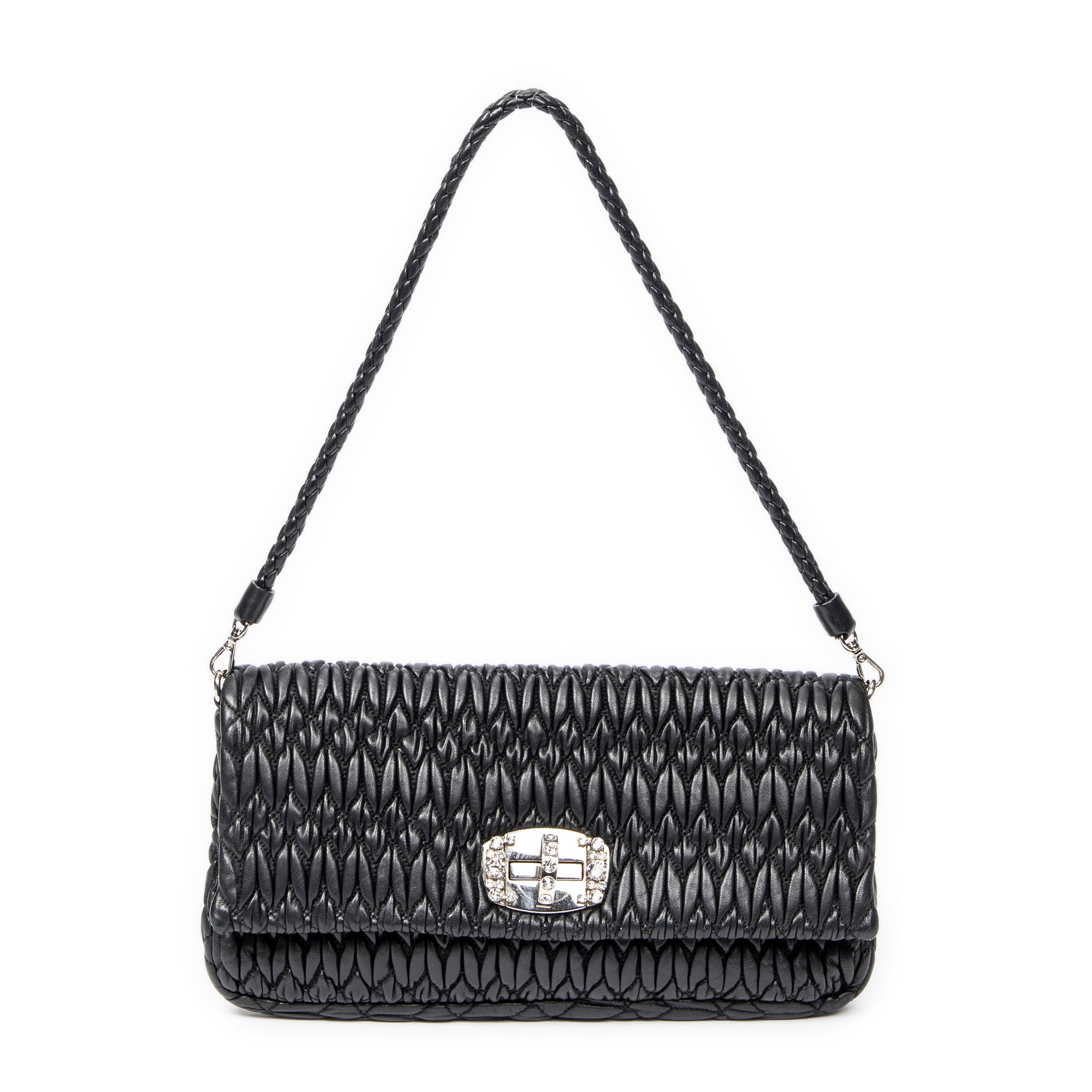 Small Crystal Chain Flap Clutch 