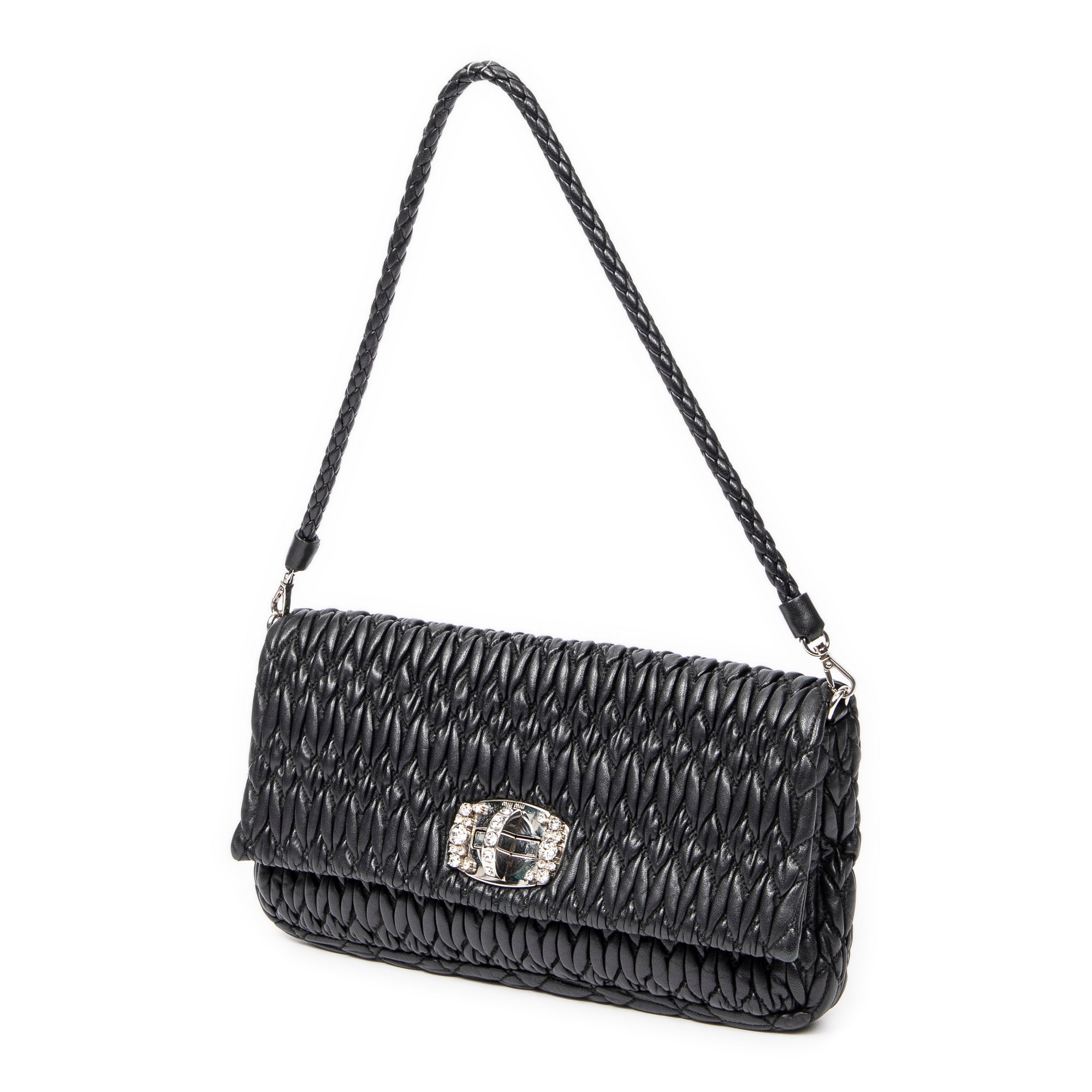 Small Crystal Chain Flap Clutch 