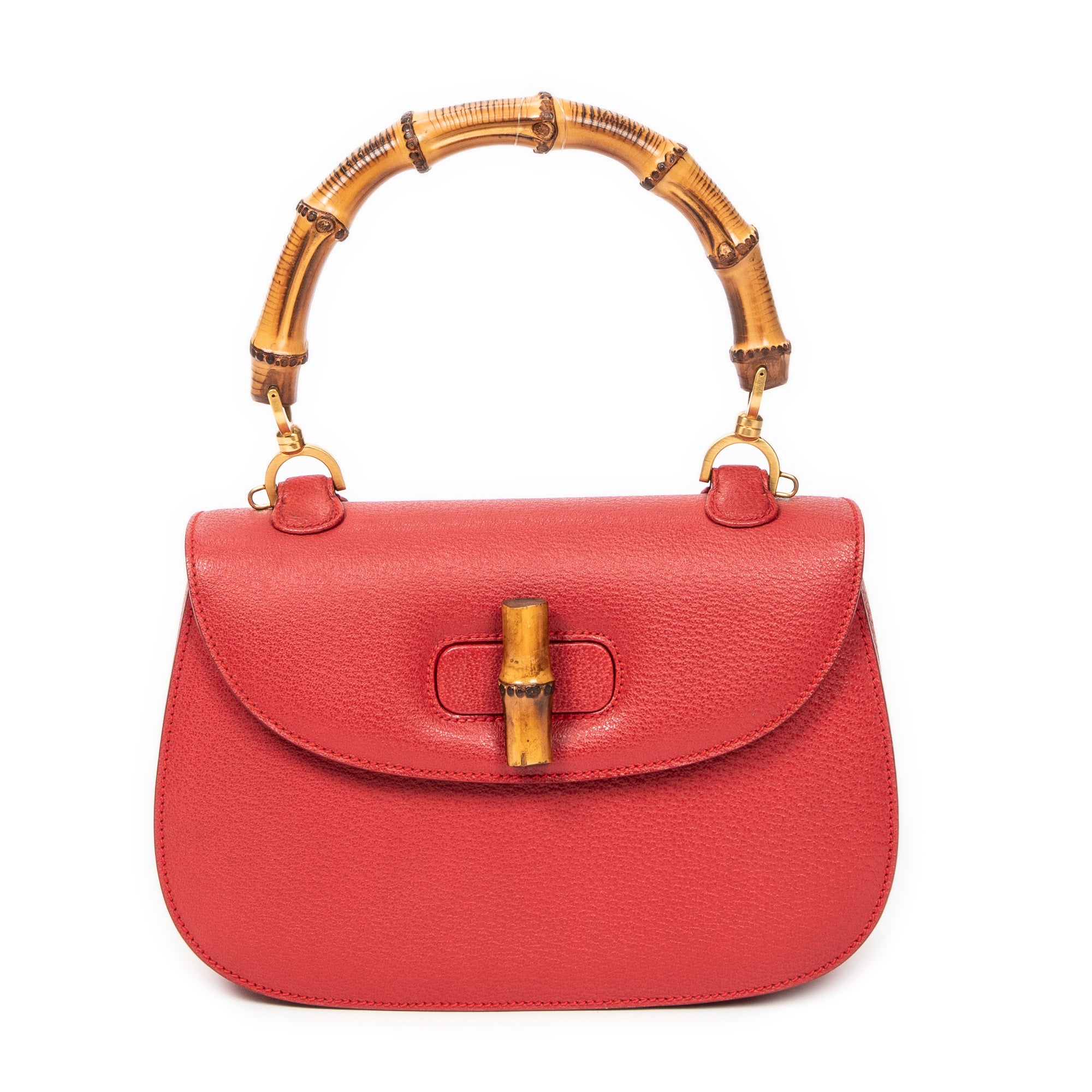 Vintage Medium Bamboo Top Handle Flap 