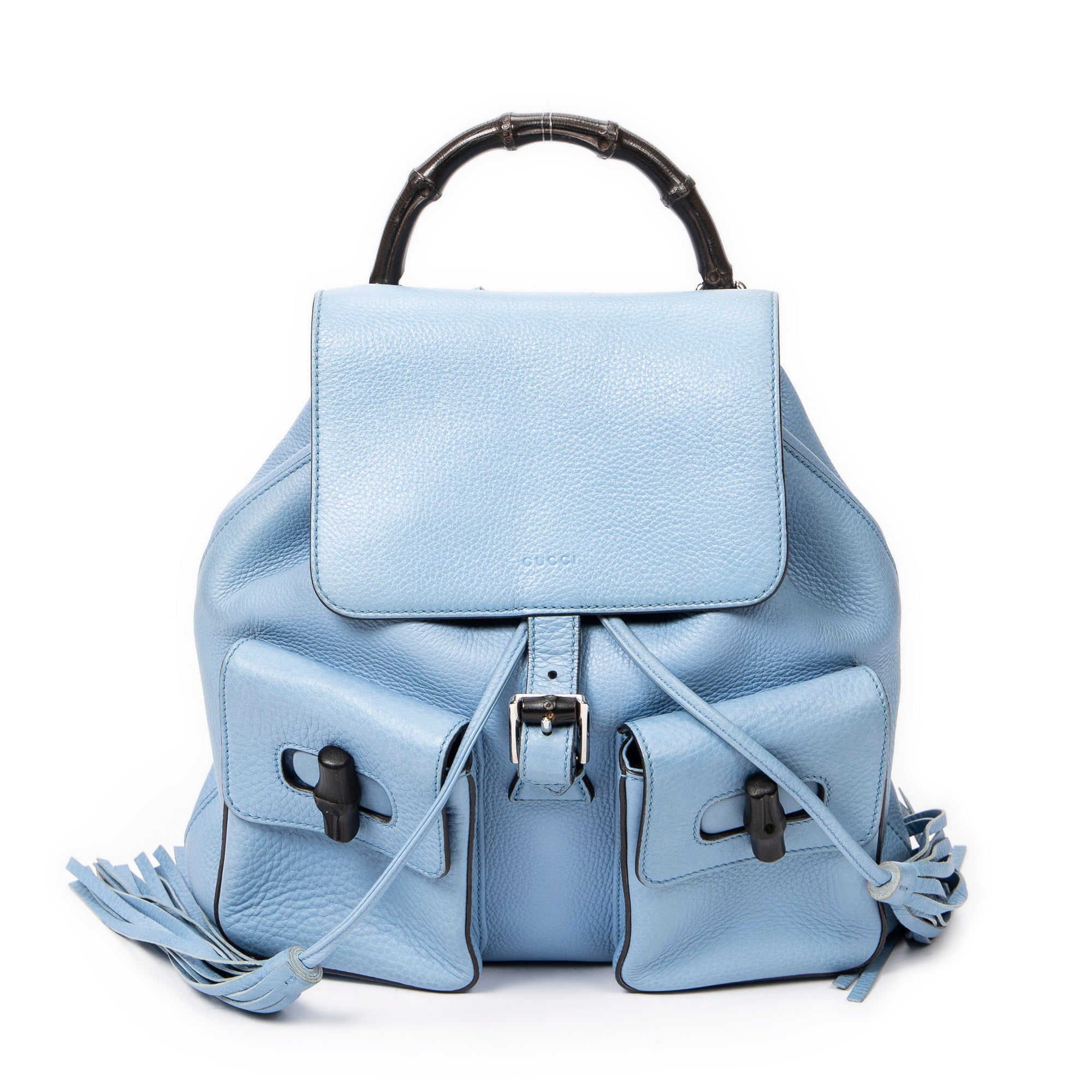 Bamboo Tassel Drawstring Backpack 