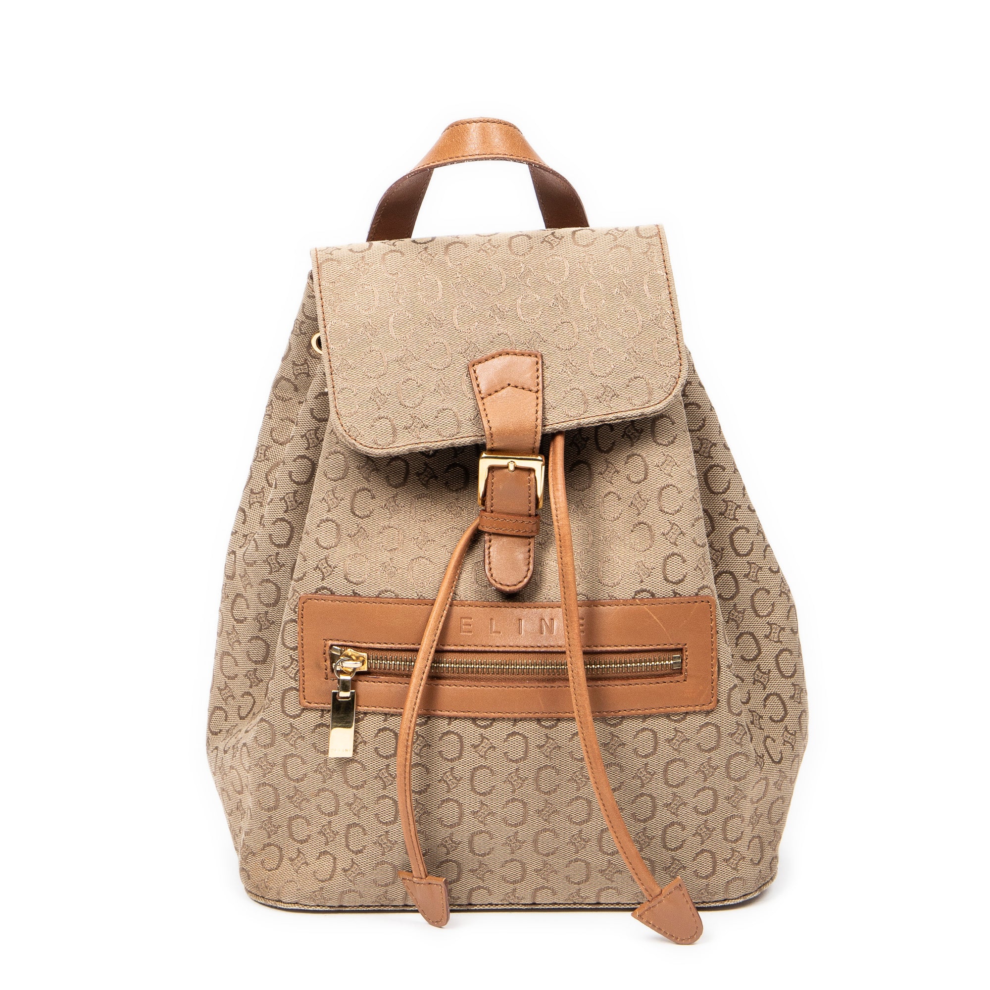 Front Zip Drawstring Backpack 
