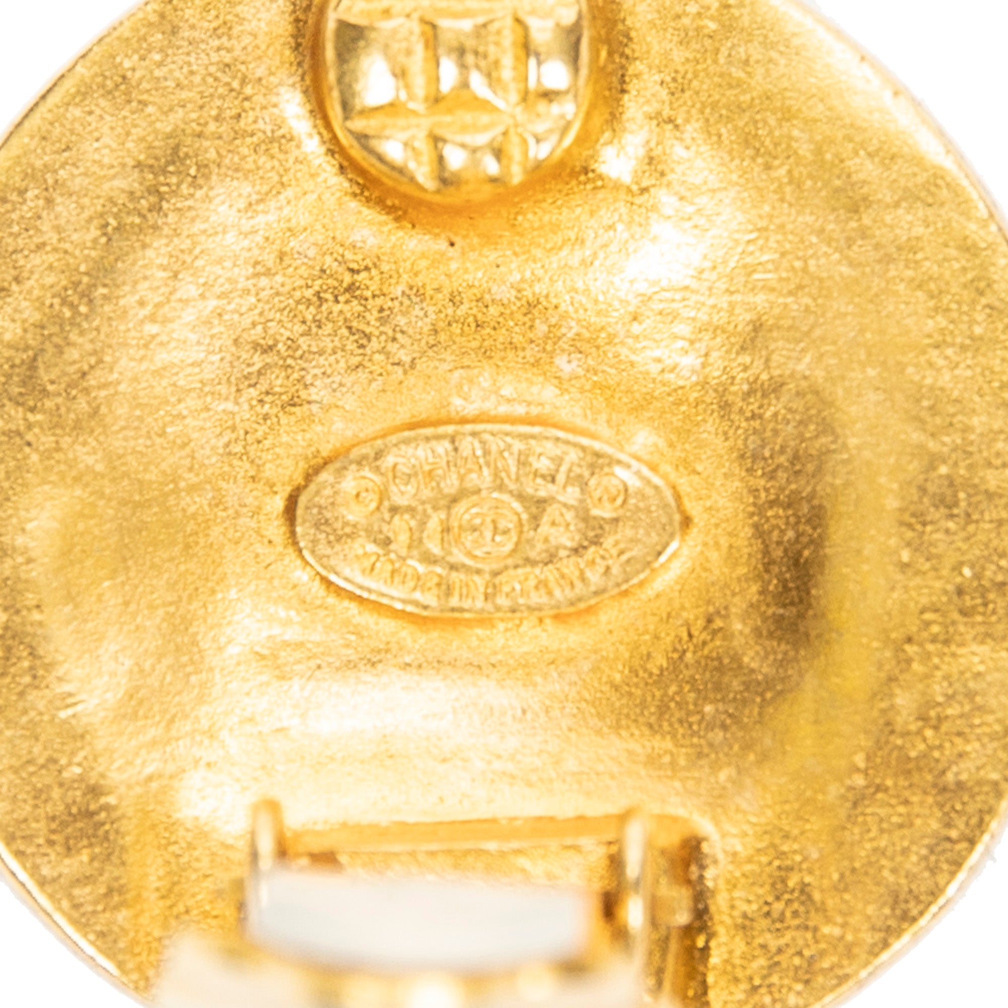 CC Medallion Clip On Earrings 