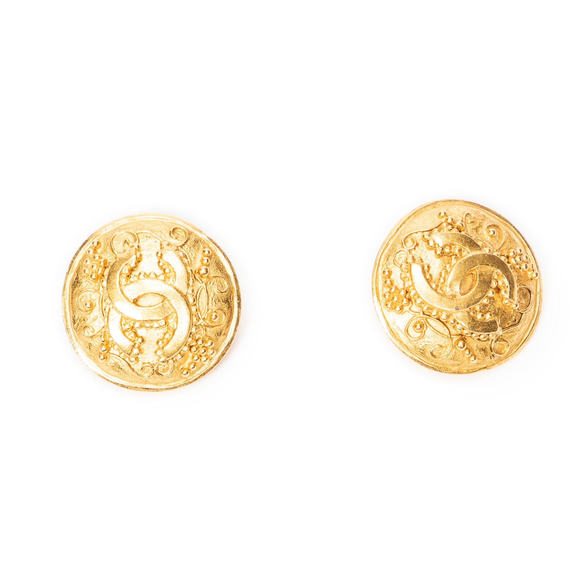 CC Round Clip On Earrings 