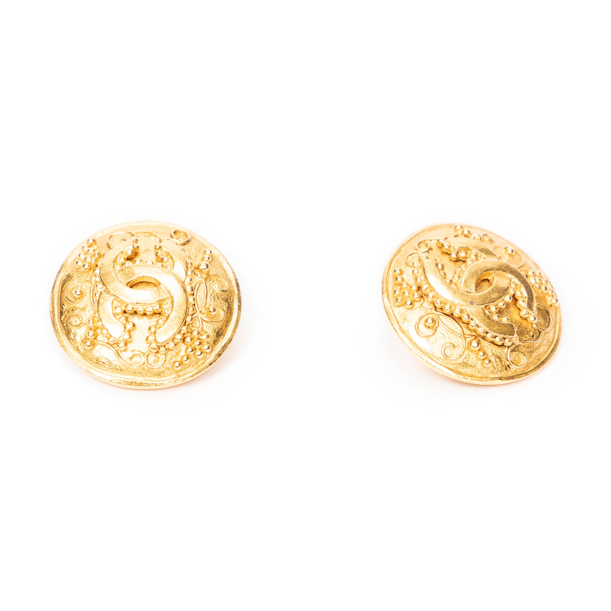 CC Round Clip On Earrings 