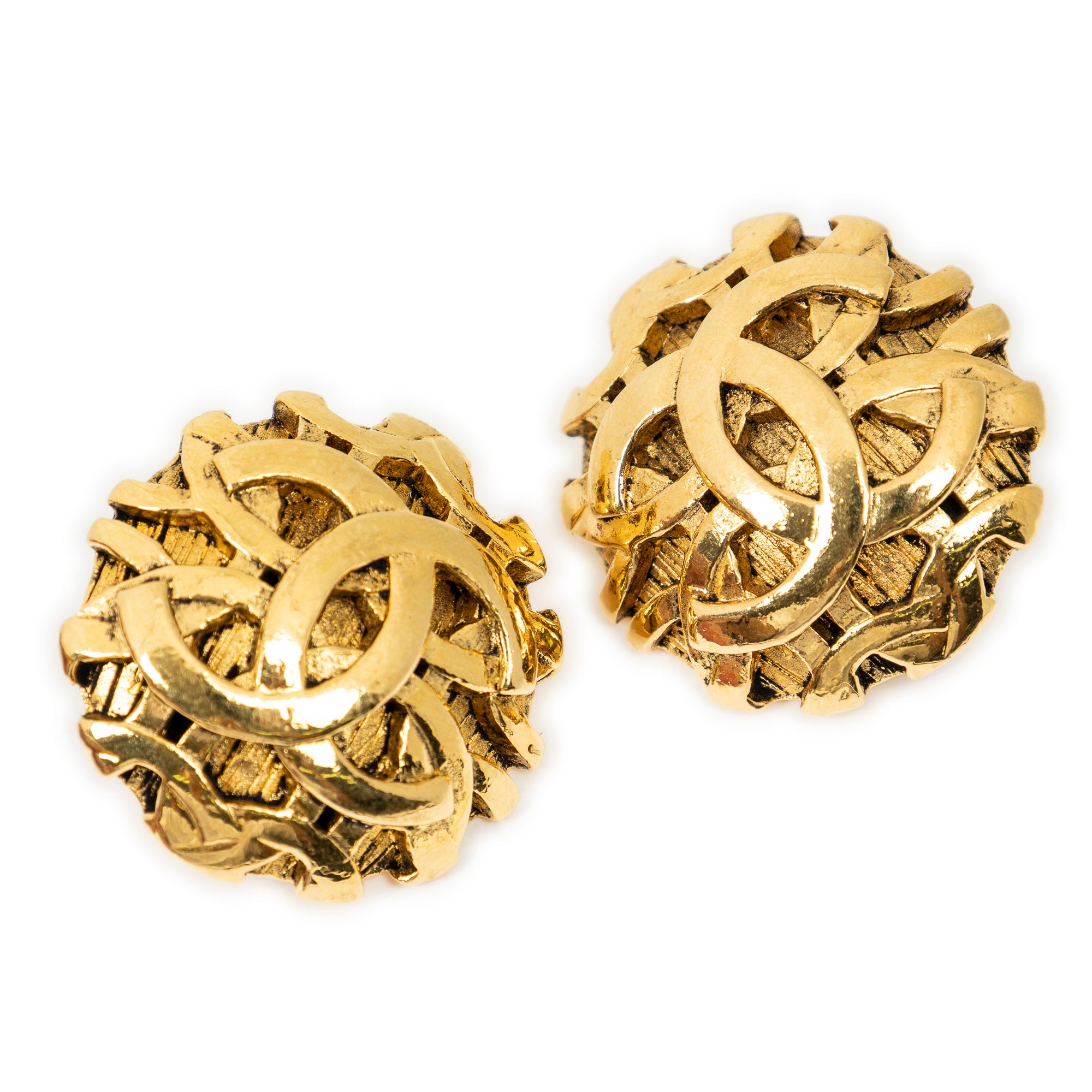 CC Round Clip On Earrings 