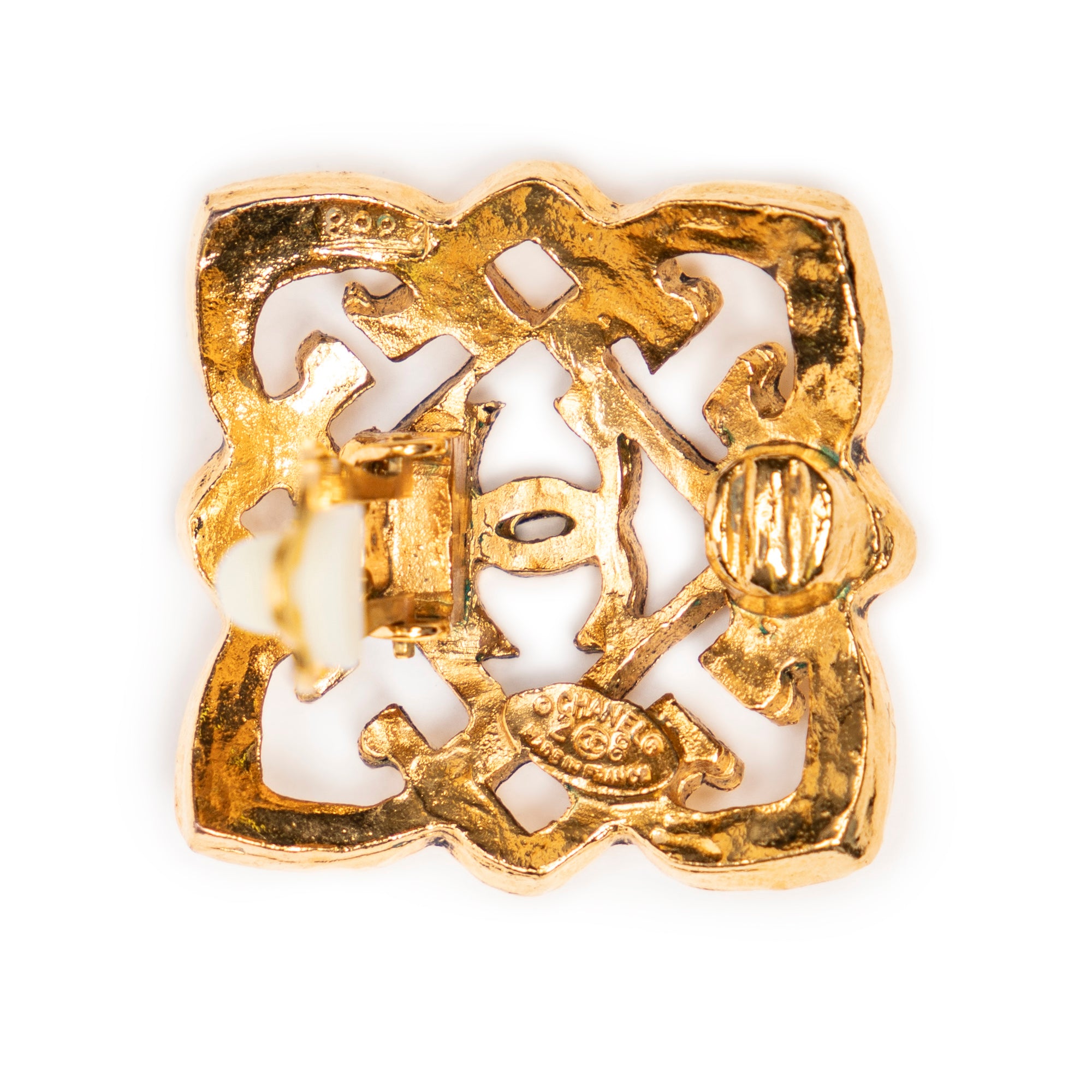 CC Square Clip On Earrings 