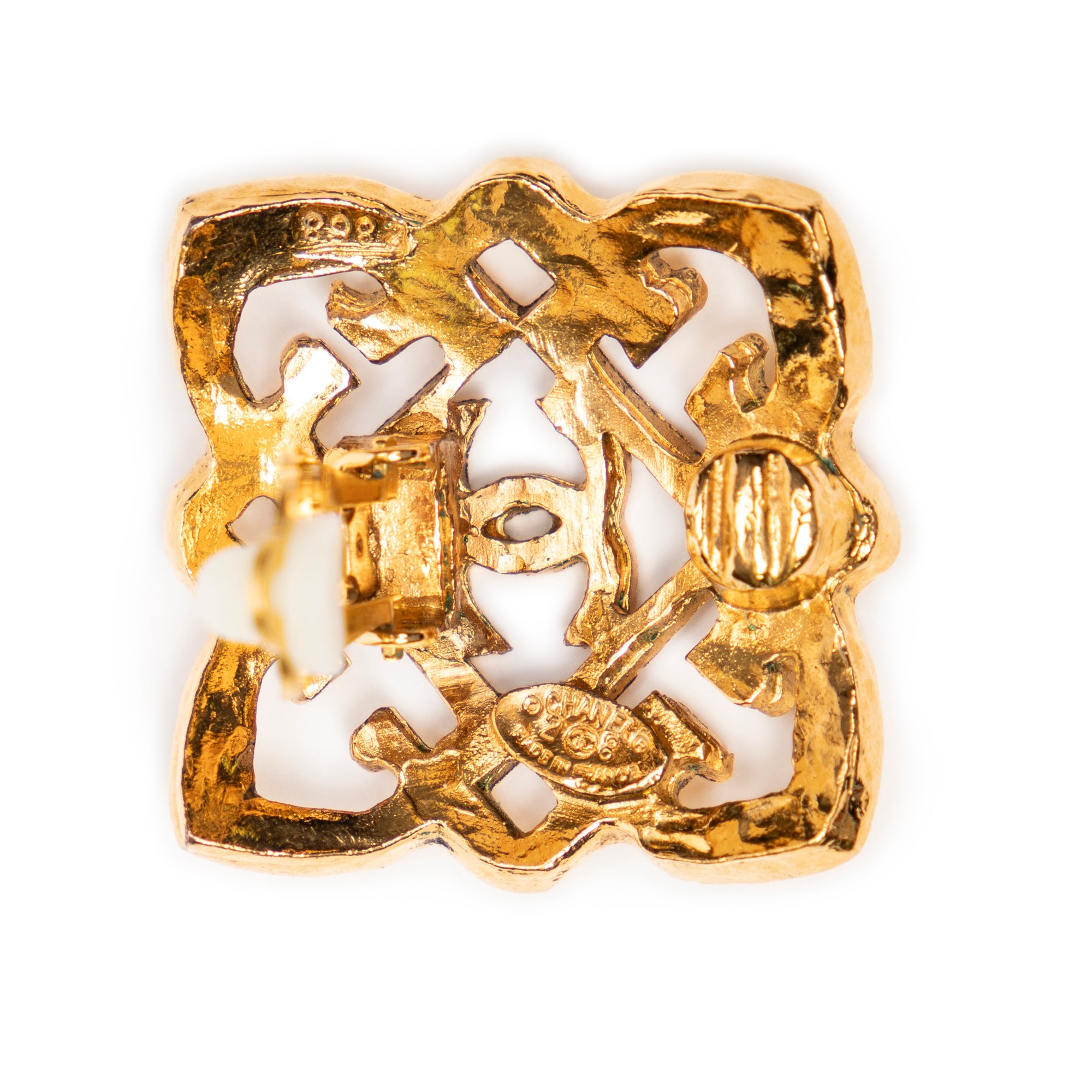 CC Square Clip On Earrings 