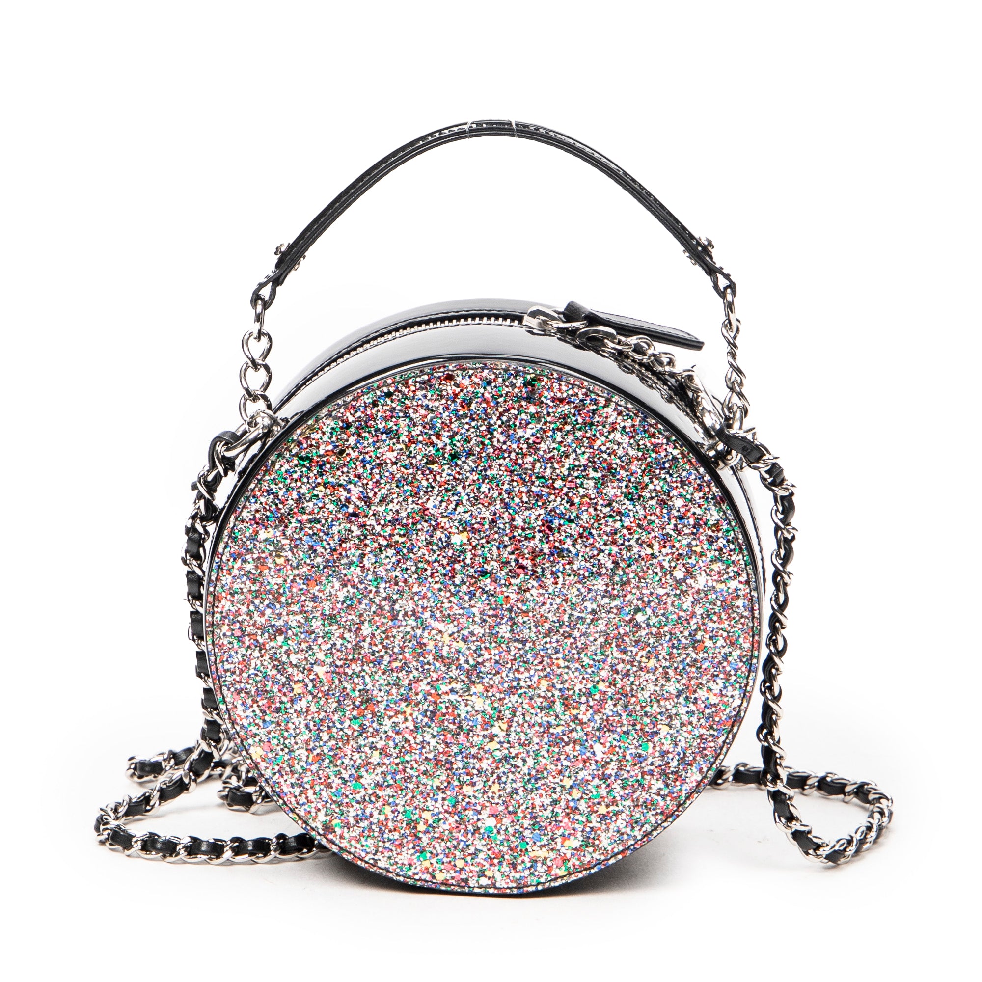 CC Round Glitter Chain Crossbody 