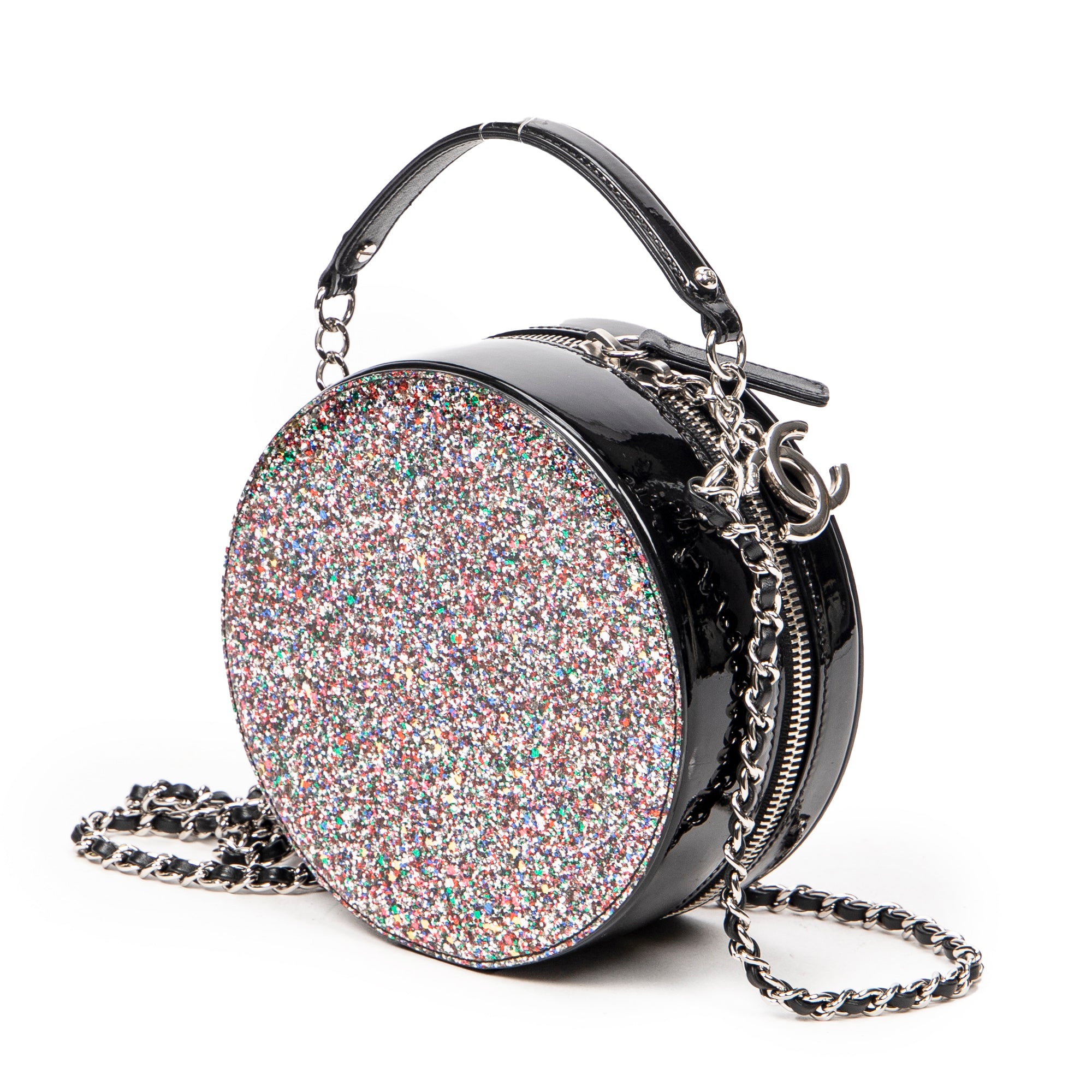 CC Round Glitter Chain Crossbody 