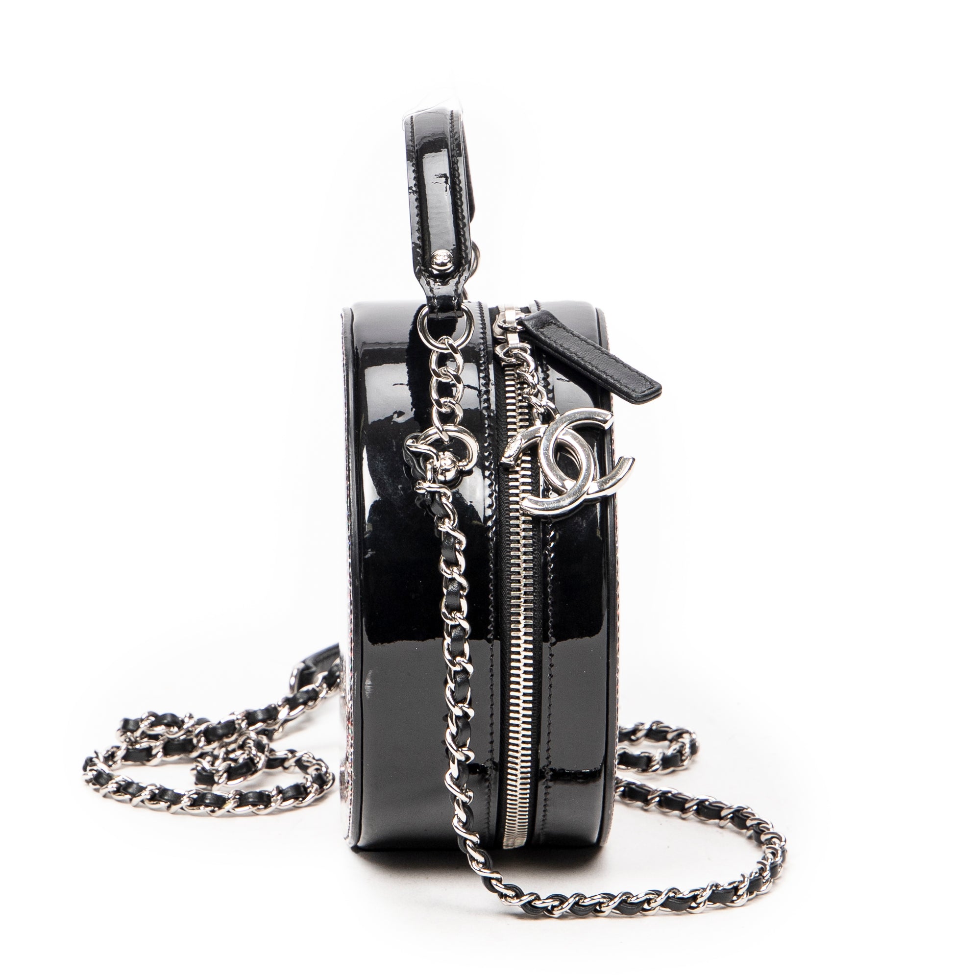 CC Round Glitter Chain Crossbody 