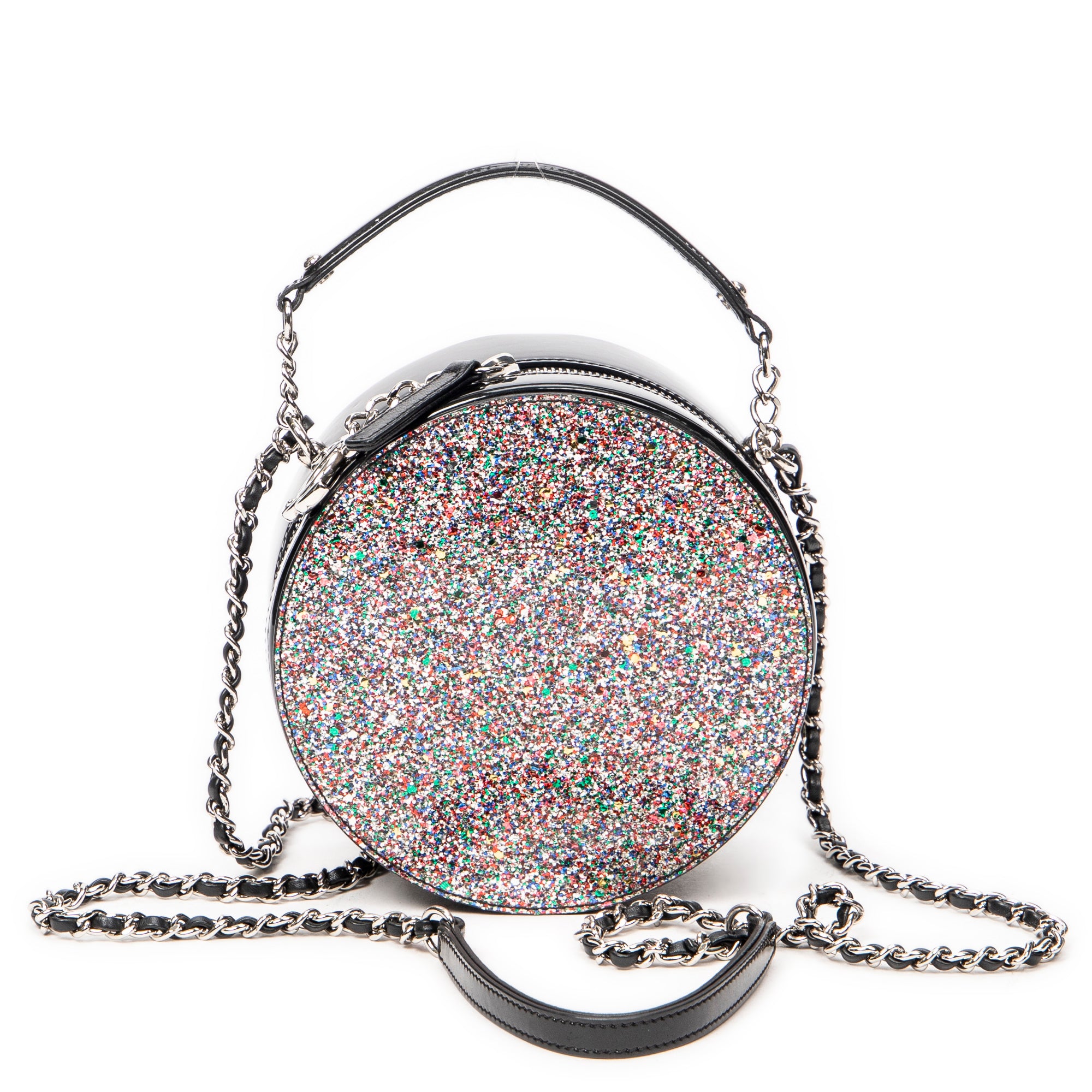 CC Round Glitter Chain Crossbody 