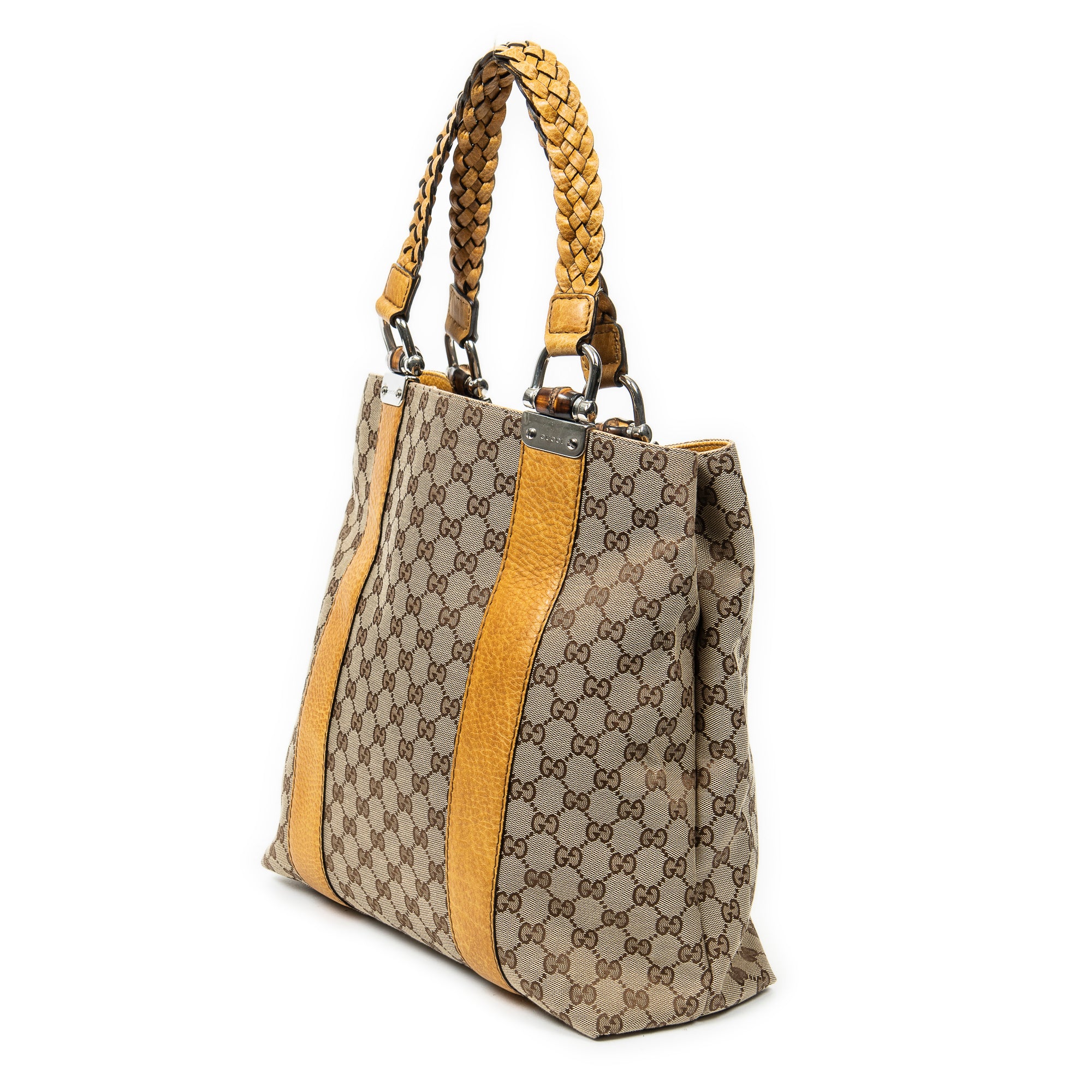 Vertical Bamboo Bar Shopper Tote 