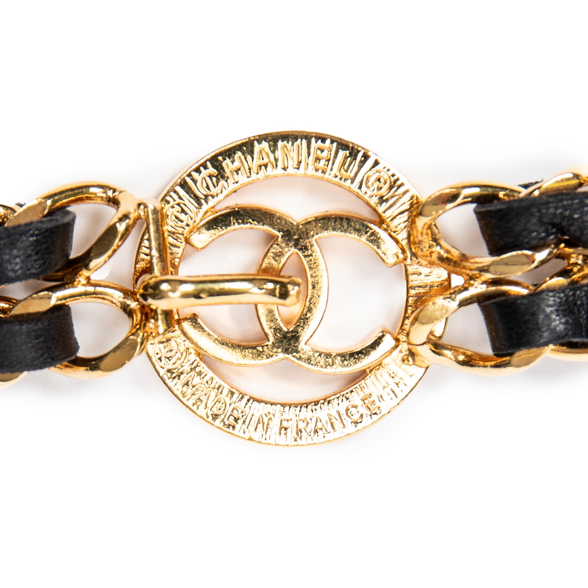 CC Medallion Double Chain Necklace Belt 