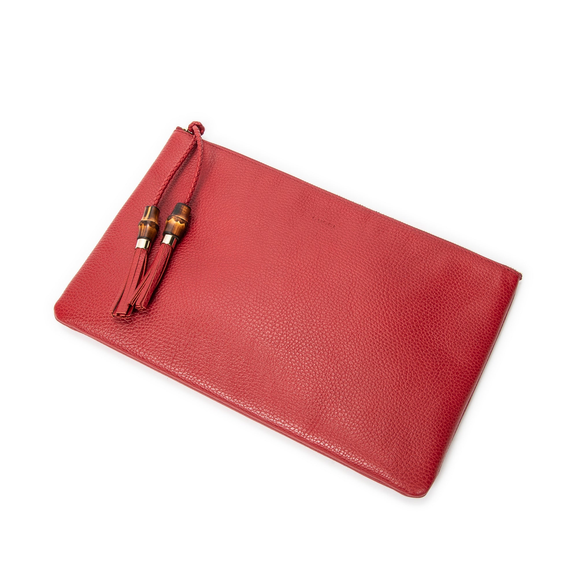 Bamboo Tassel Zip Clutch 
