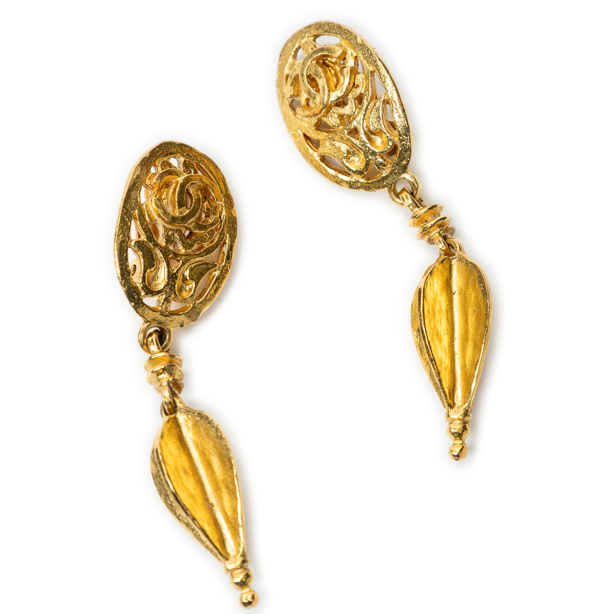 CC Oval Drop Clip On Earrings 
