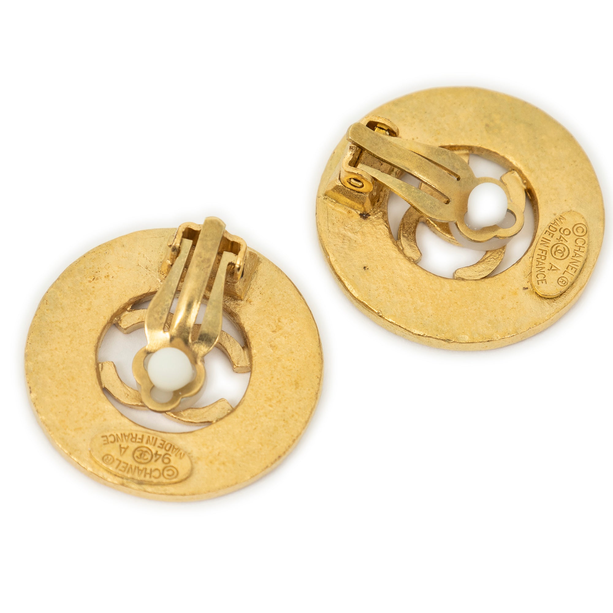 CC Round Clip On Earrings 