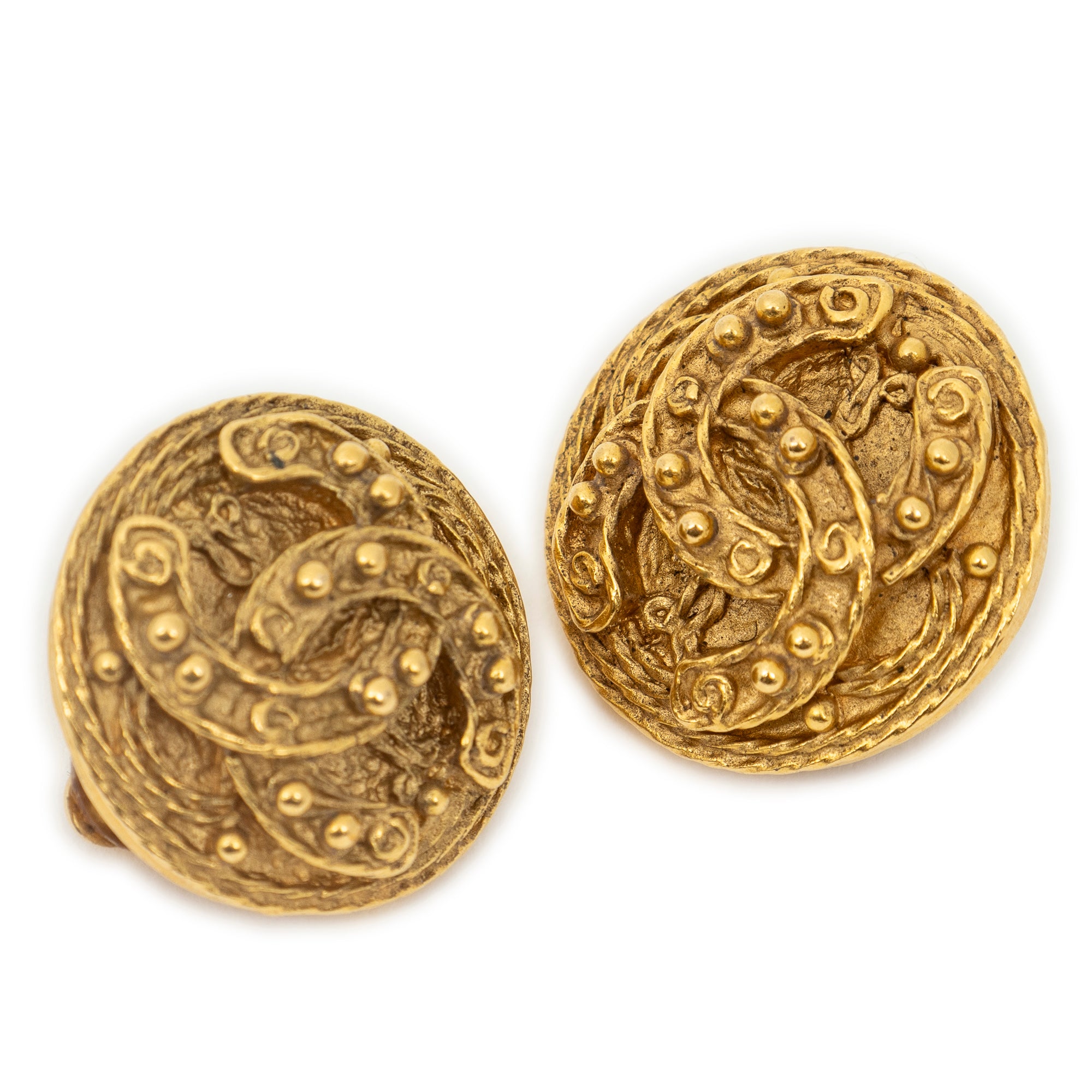 CC Round Clip On Earrings 