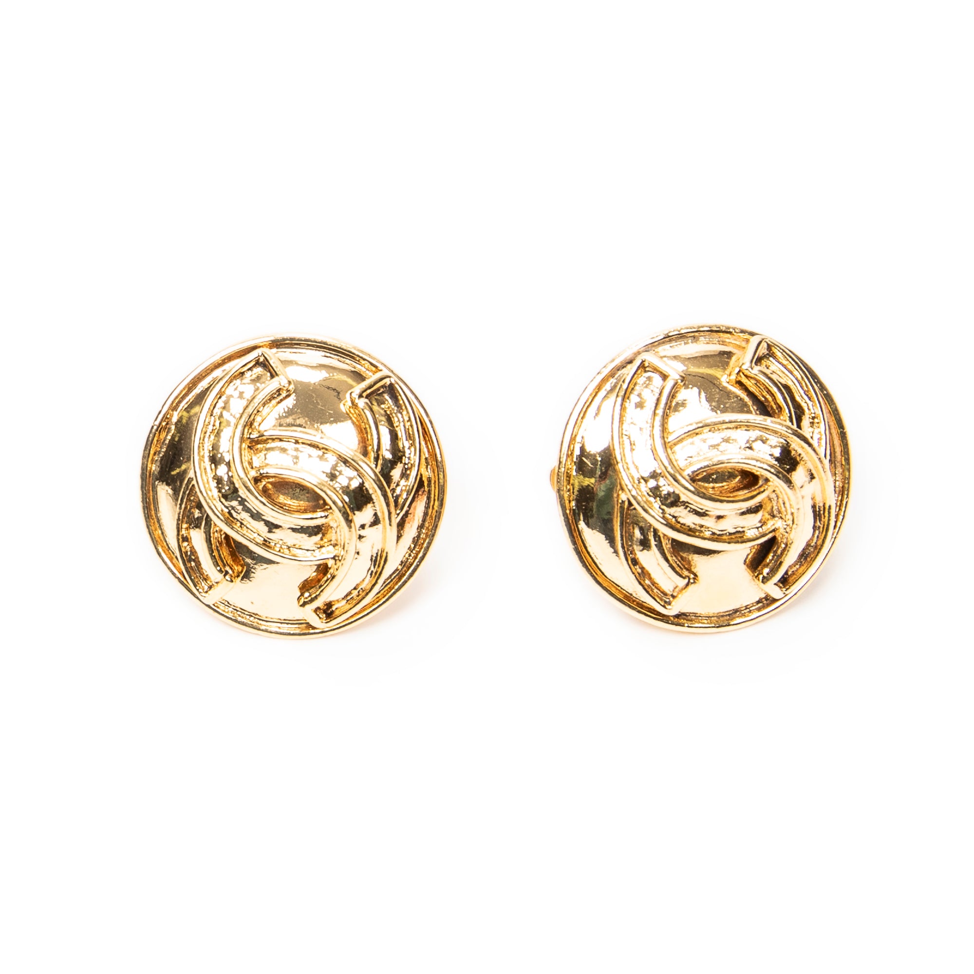 CC Round Clip On Earrings 