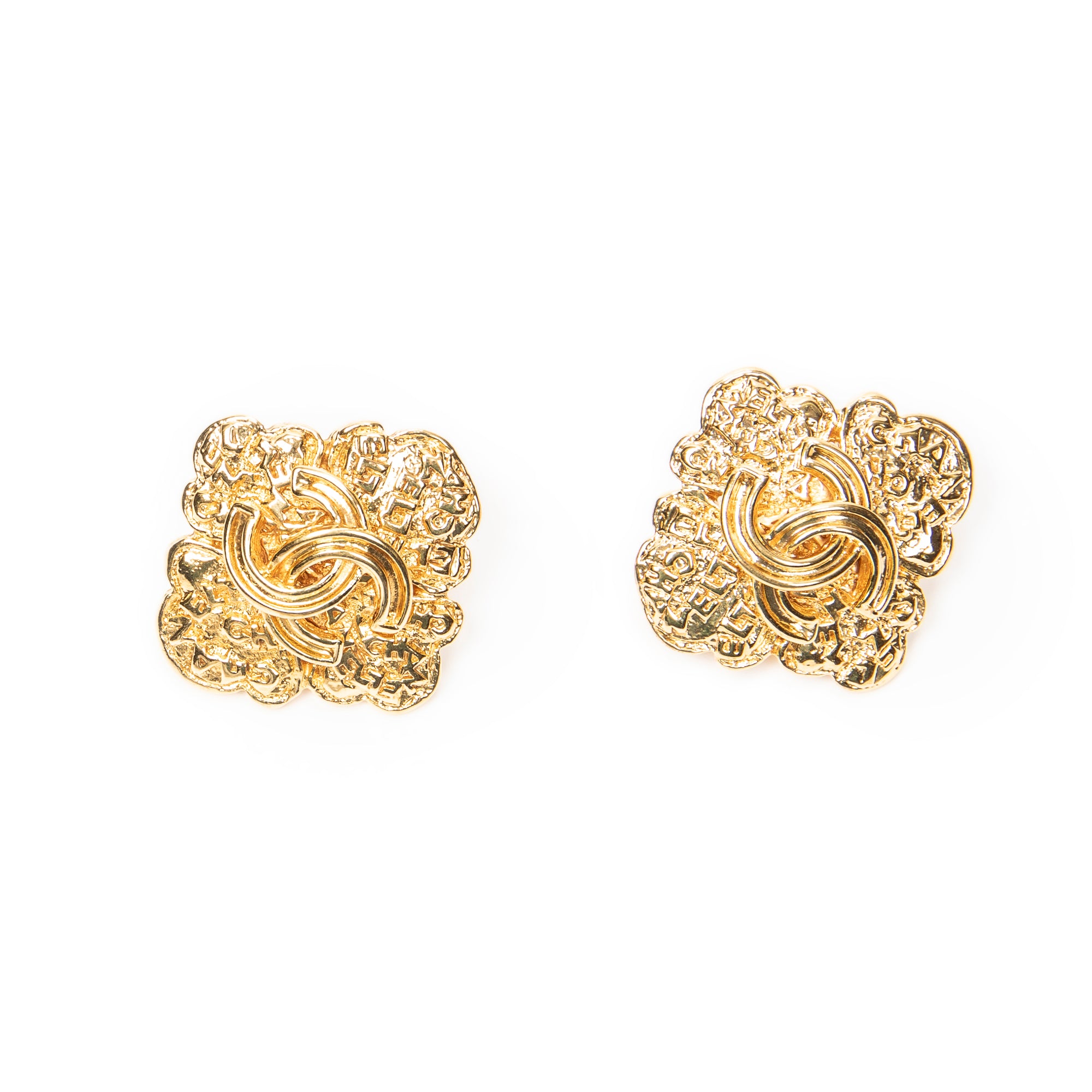 CC Diamond Clip On Earrings 