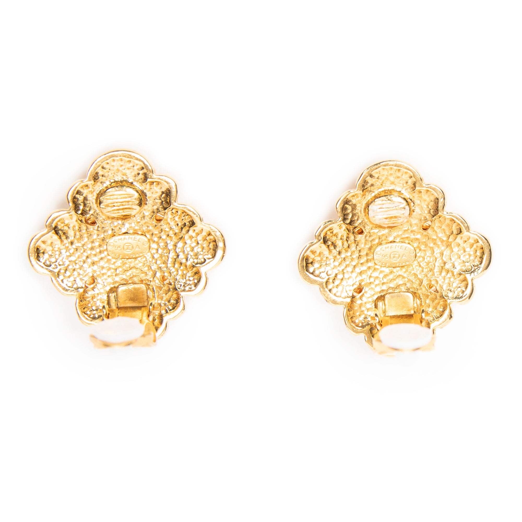 CC Diamond Clip On Earrings 