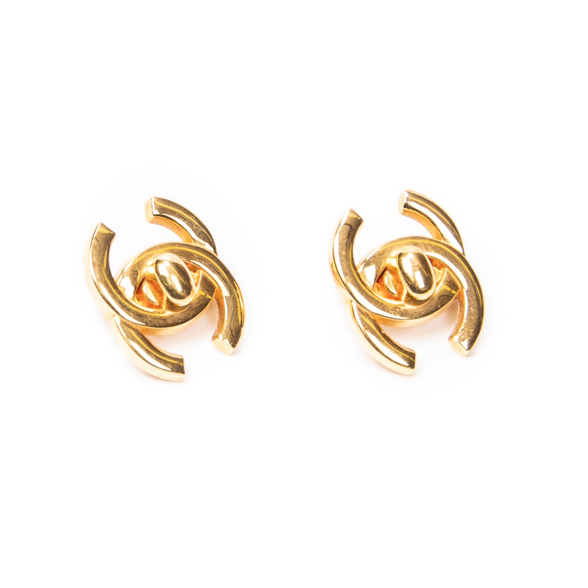 CC Turn Lock Clip On Earrings 