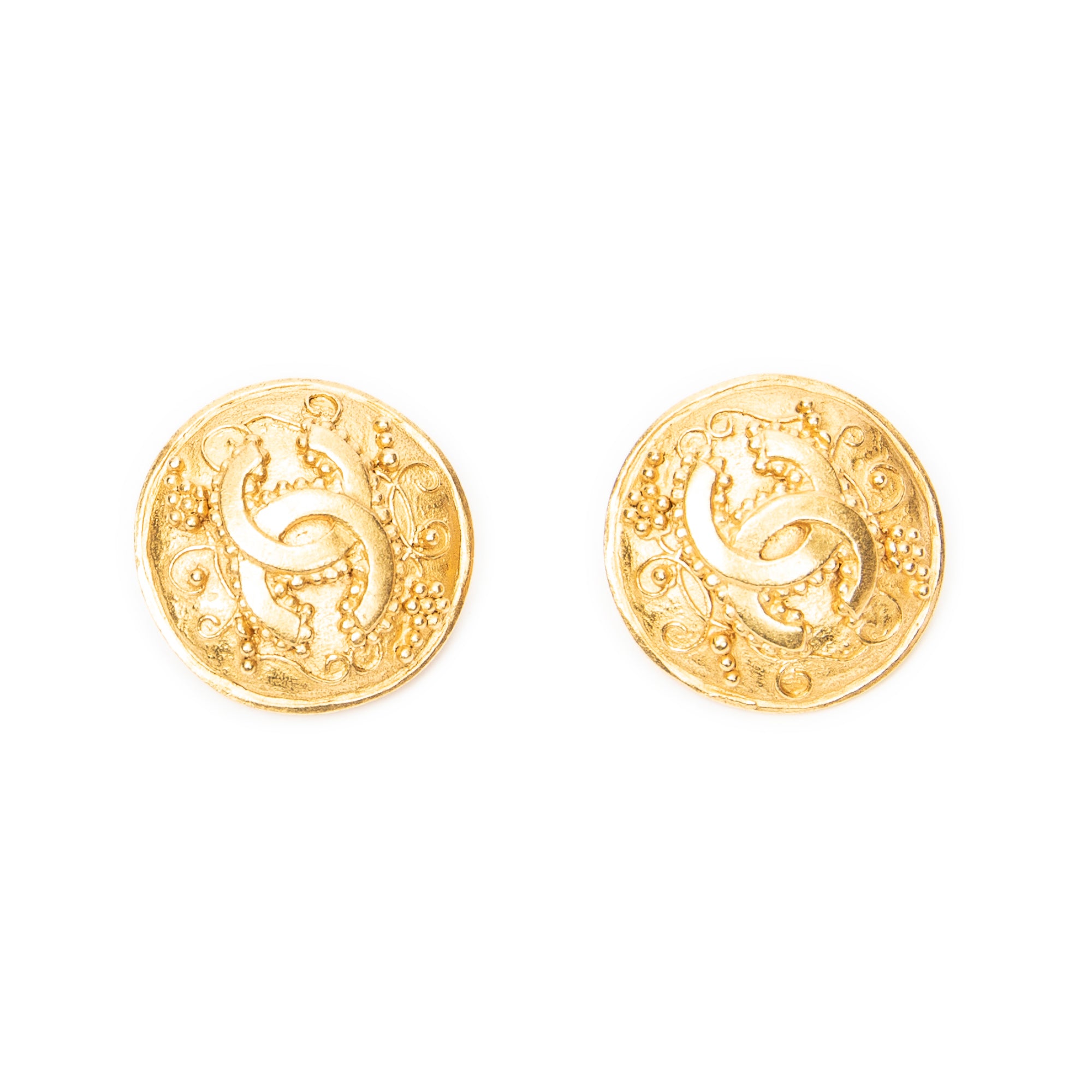CC Round Clip On Earrings 