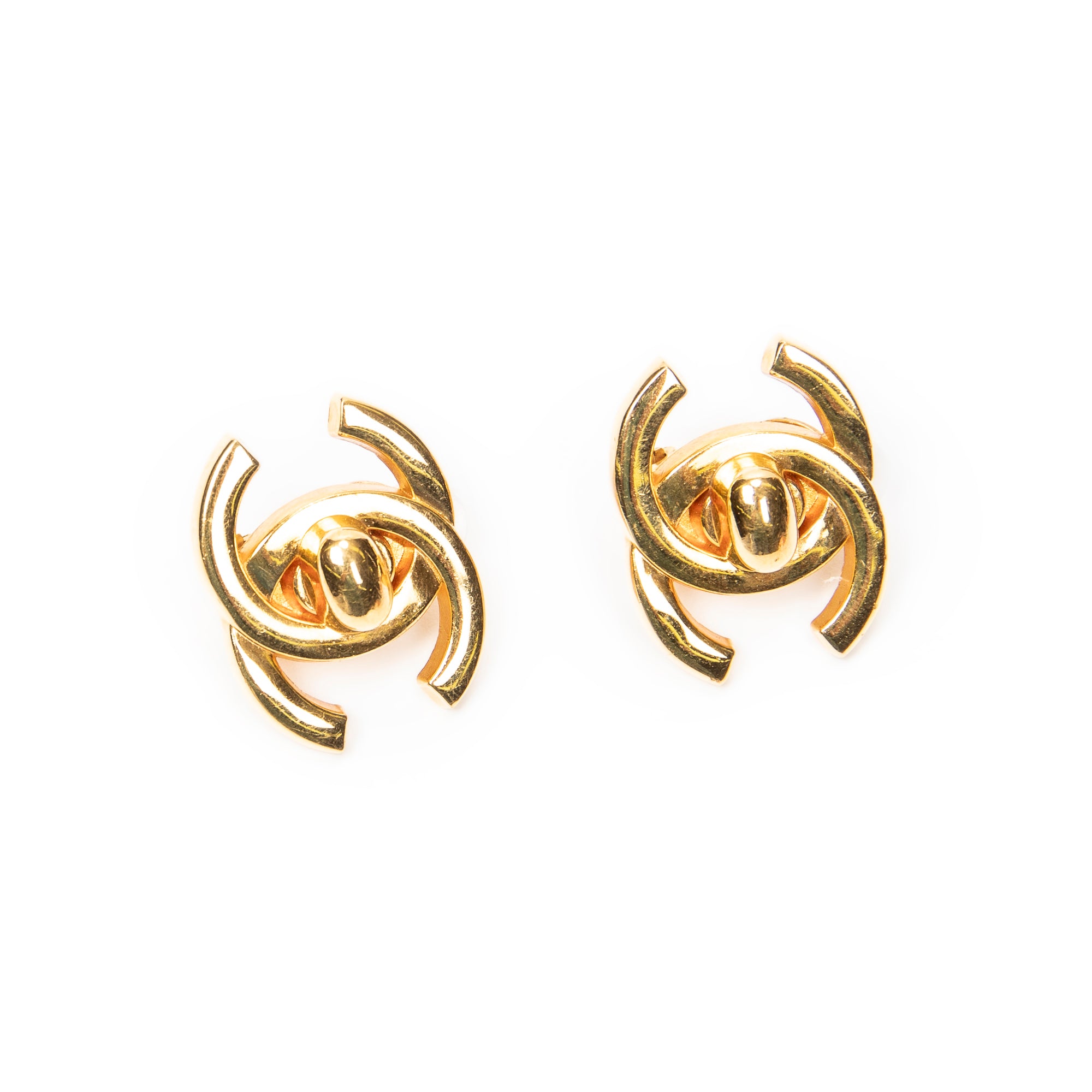 CC Turn Lock Clip On Earrings 
