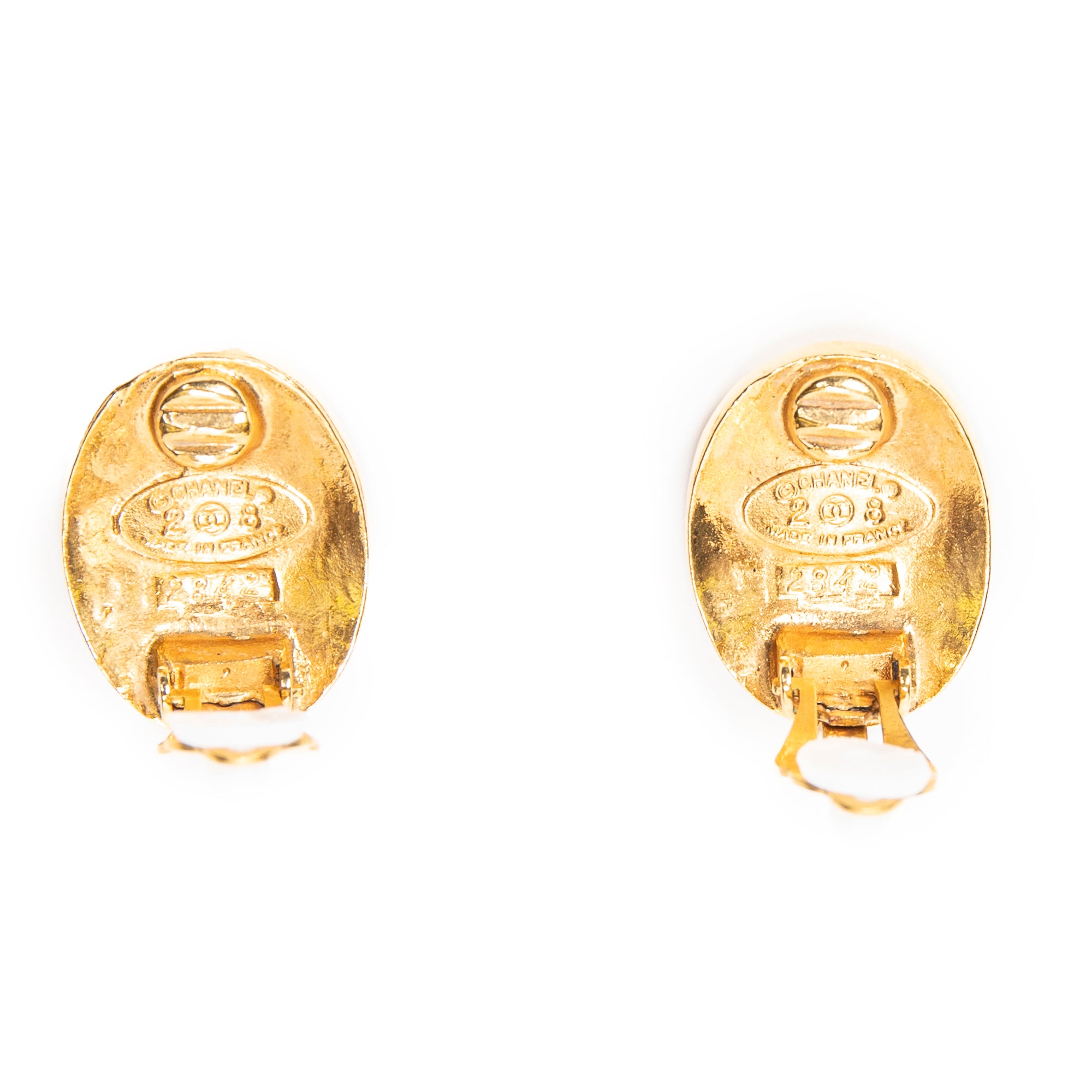 CC Oval Clip On Earrings 