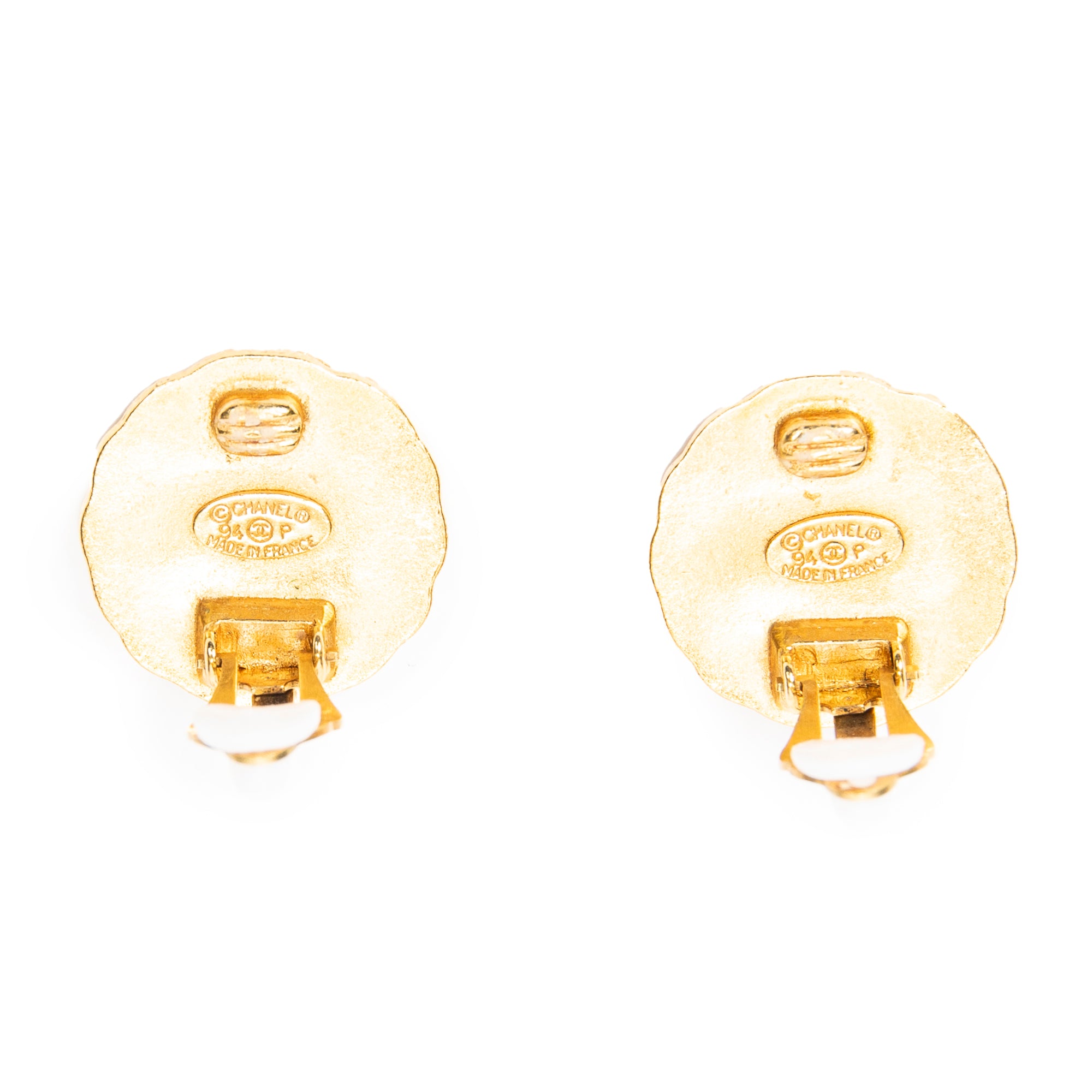 CC Round Clip On Earrings 