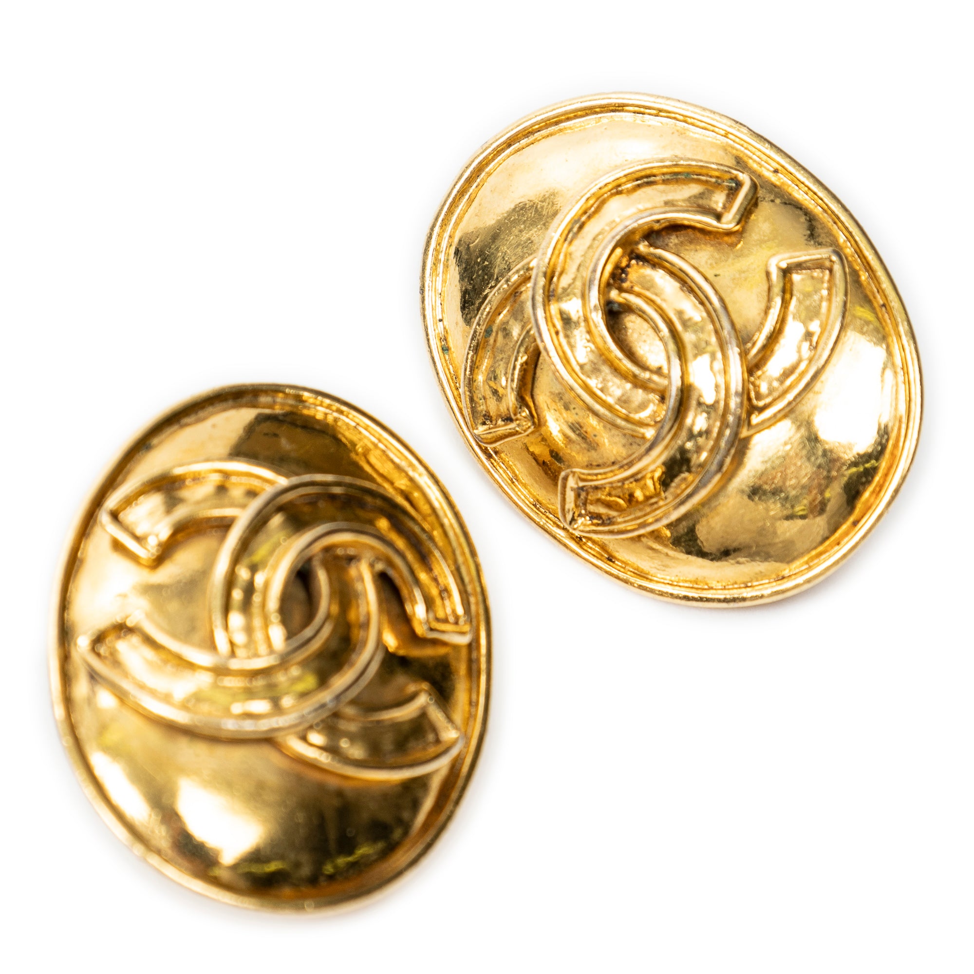 CC Oval Clip On Earrings 