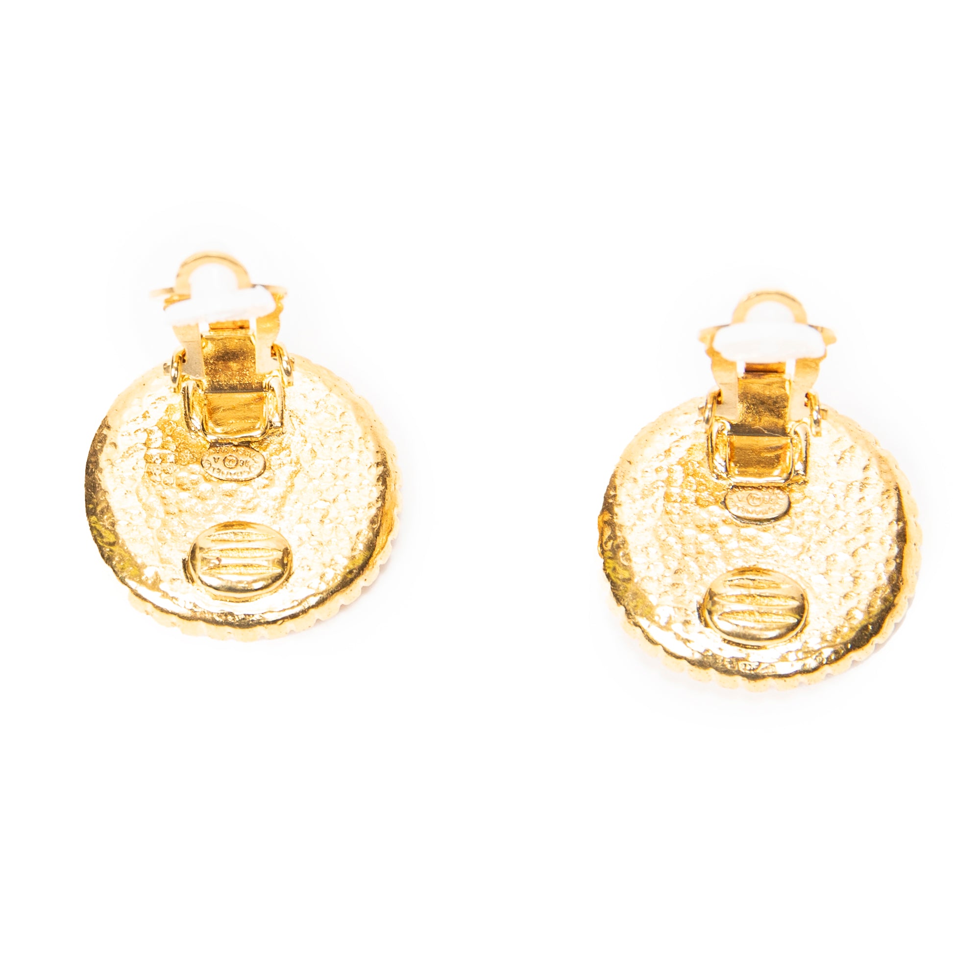 CC Round Clip On Earrings 