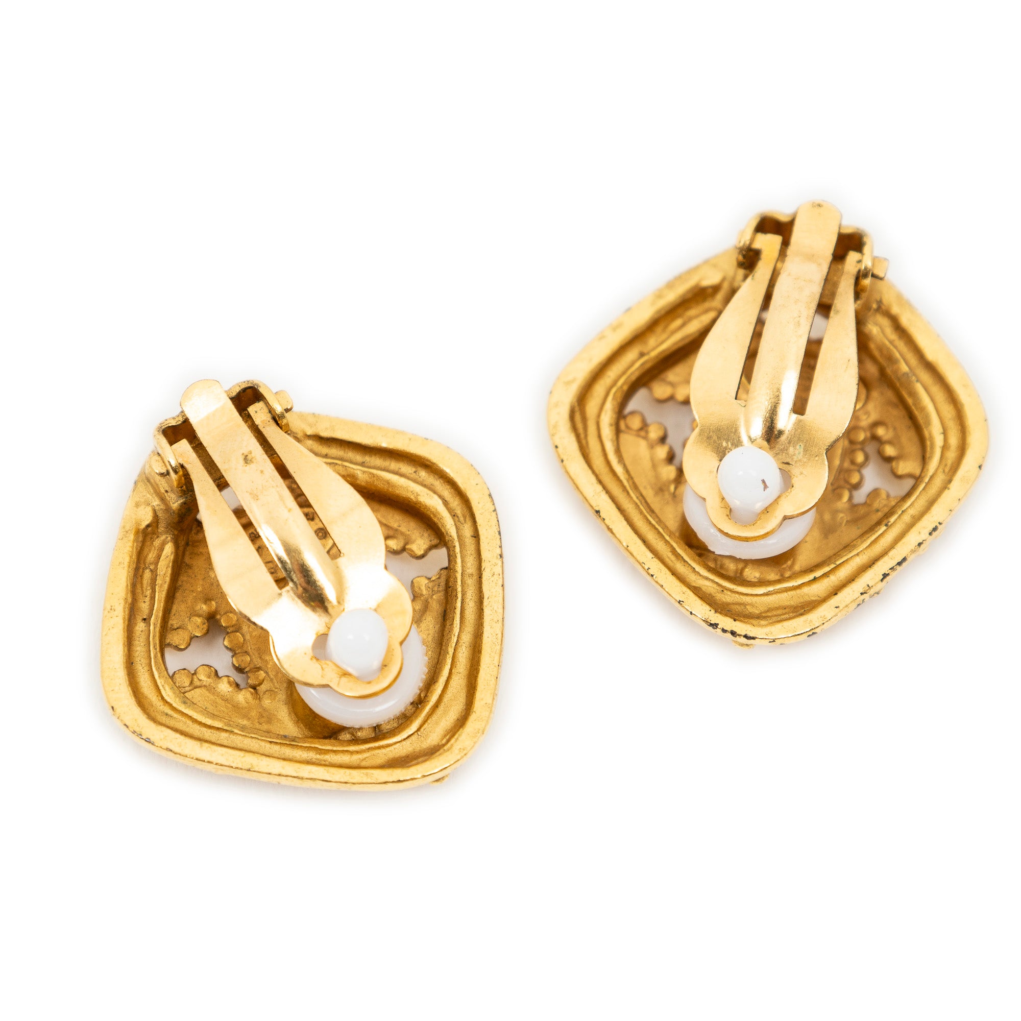 CC Diamond Clip On Earrings 