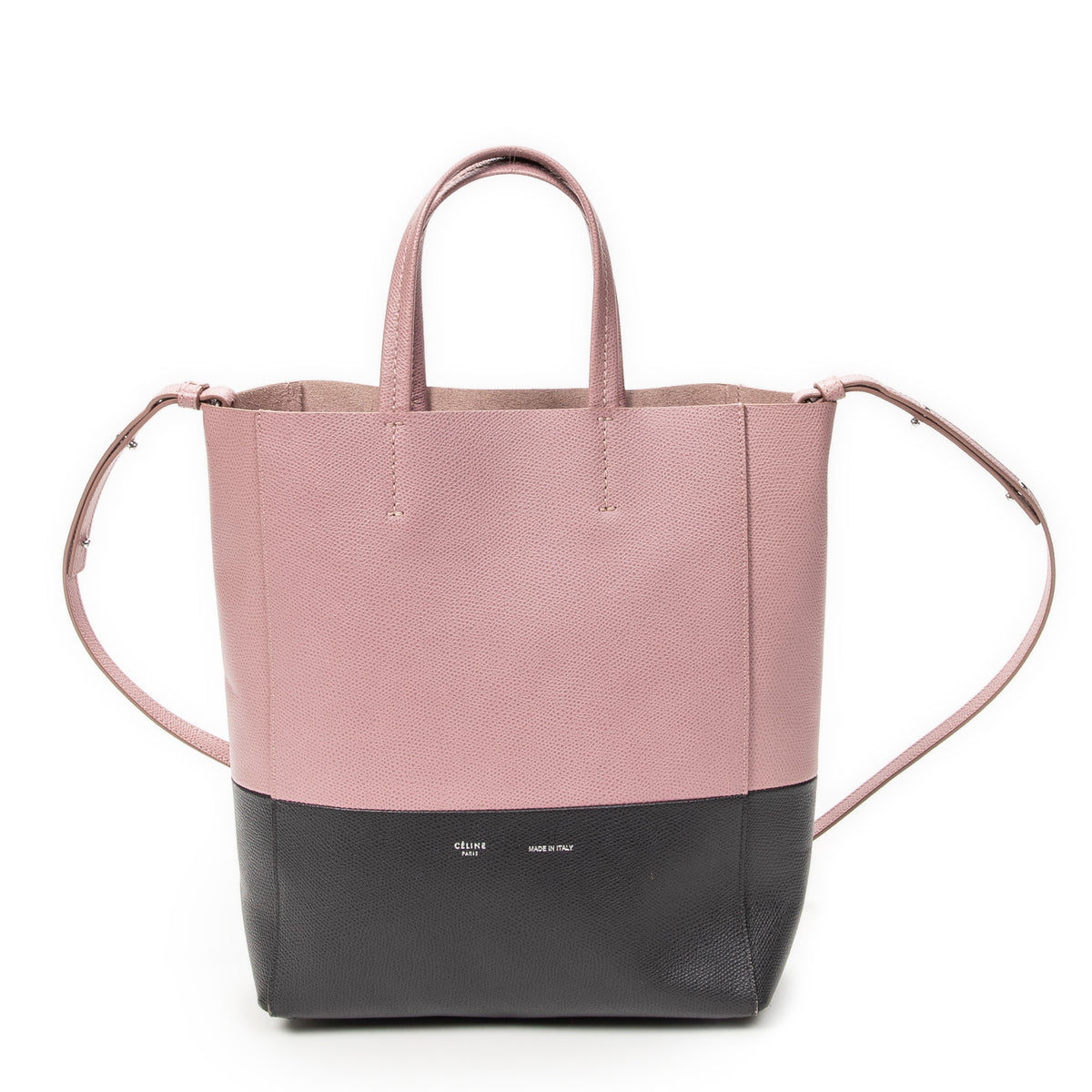Small Bicolor Vertical Cabas Tote