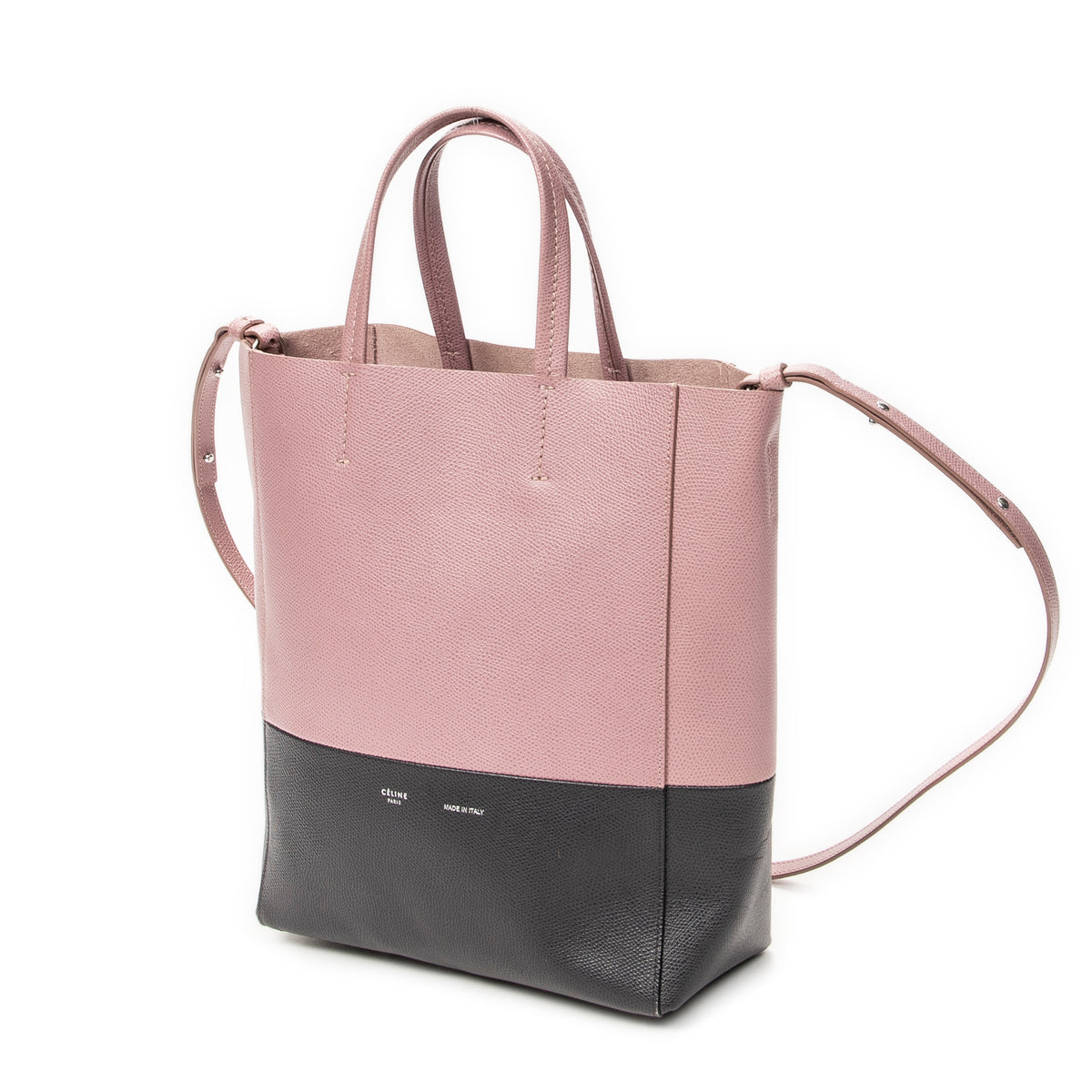 Small Bicolor Vertical Cabas Tote