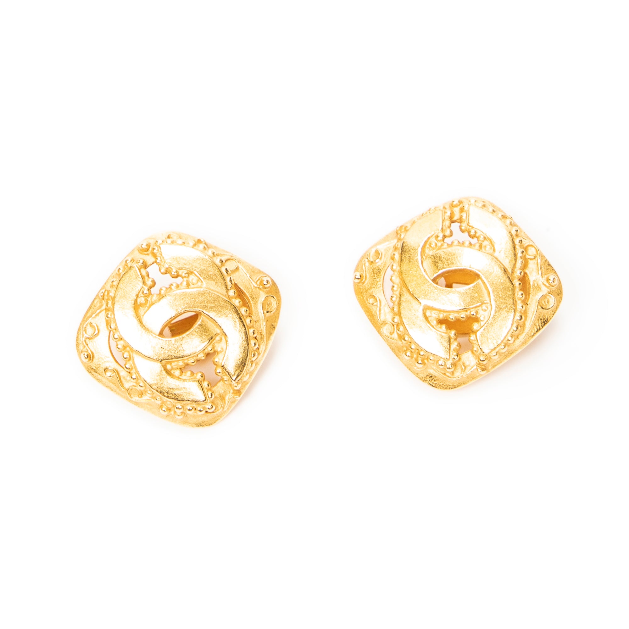 CC Diamond Clip On Earrings 