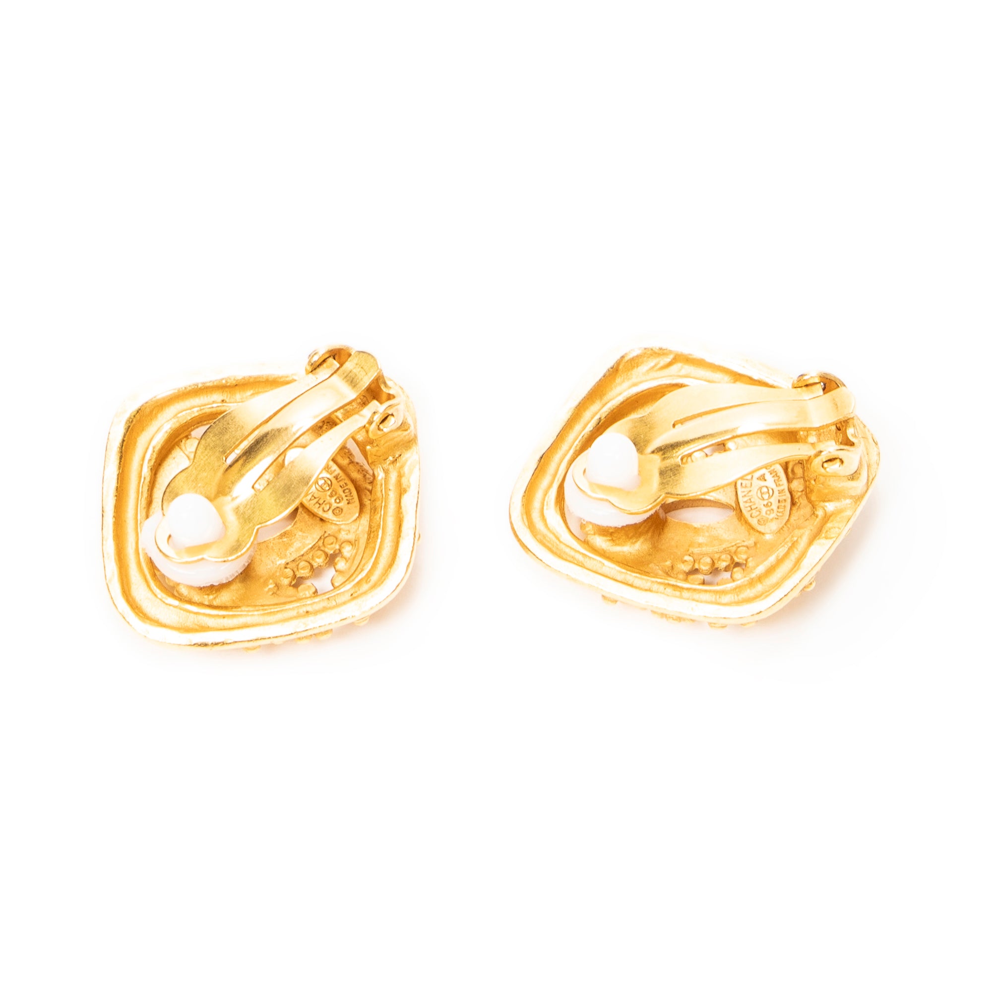 CC Diamond Clip On Earrings 
