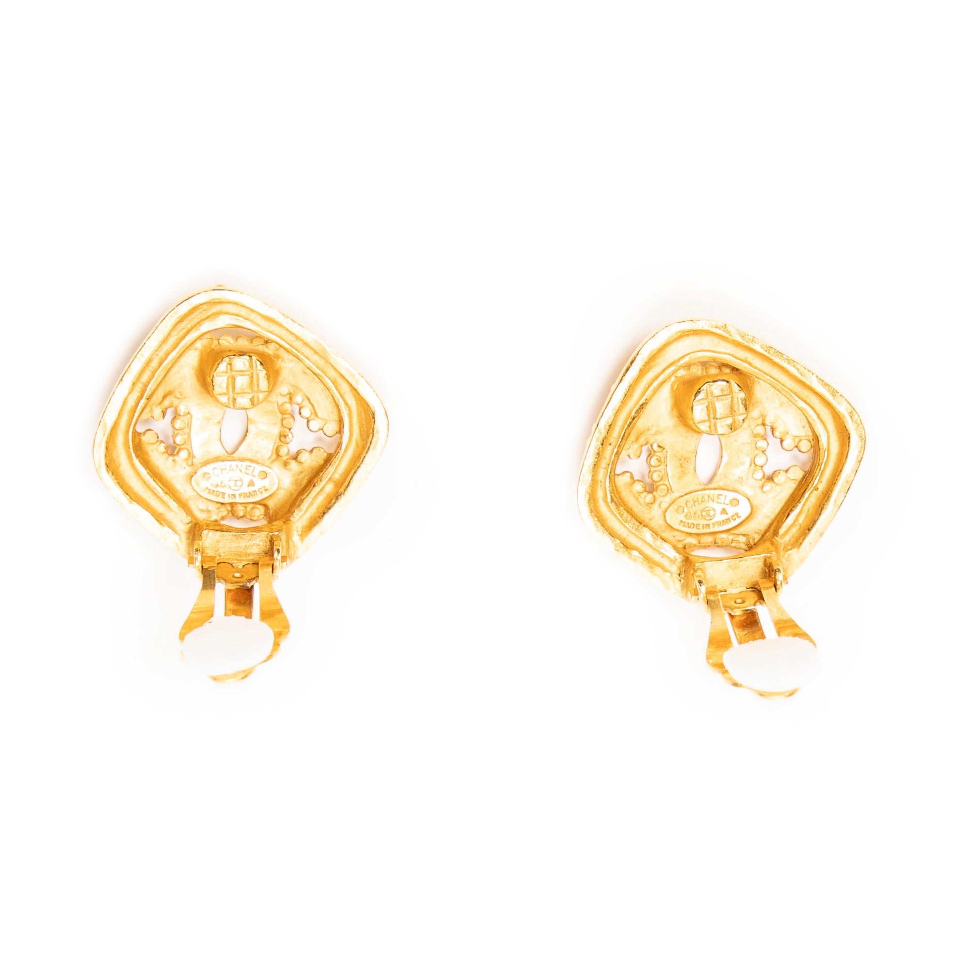 CC Diamond Clip On Earrings 