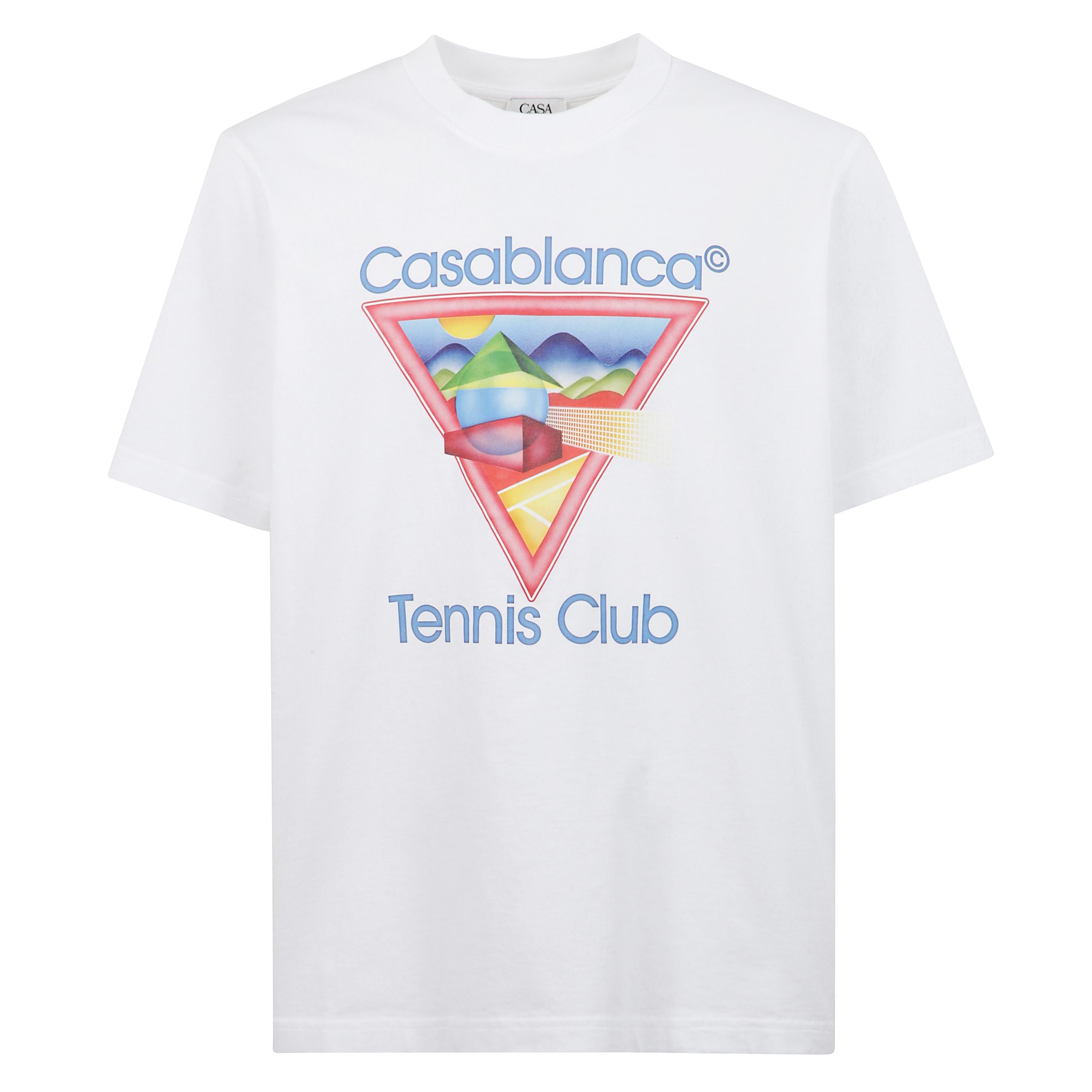 T-shirt casablanca in cotone, girocollo con stampa e logo.