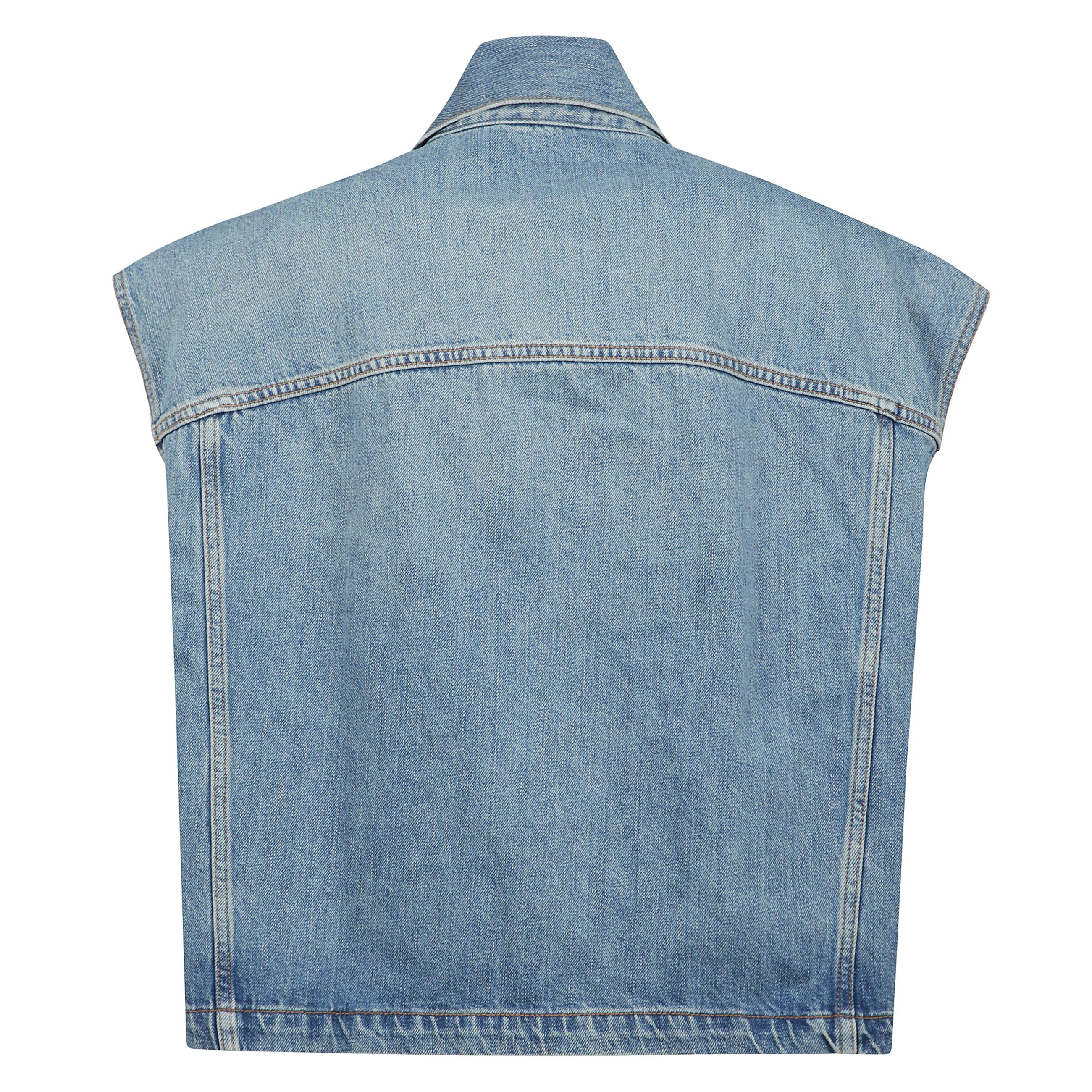 Gilet gail oversize con chiusura frontale con bottoni, due tasche con patta sul petto e due tasche a filetto laterali